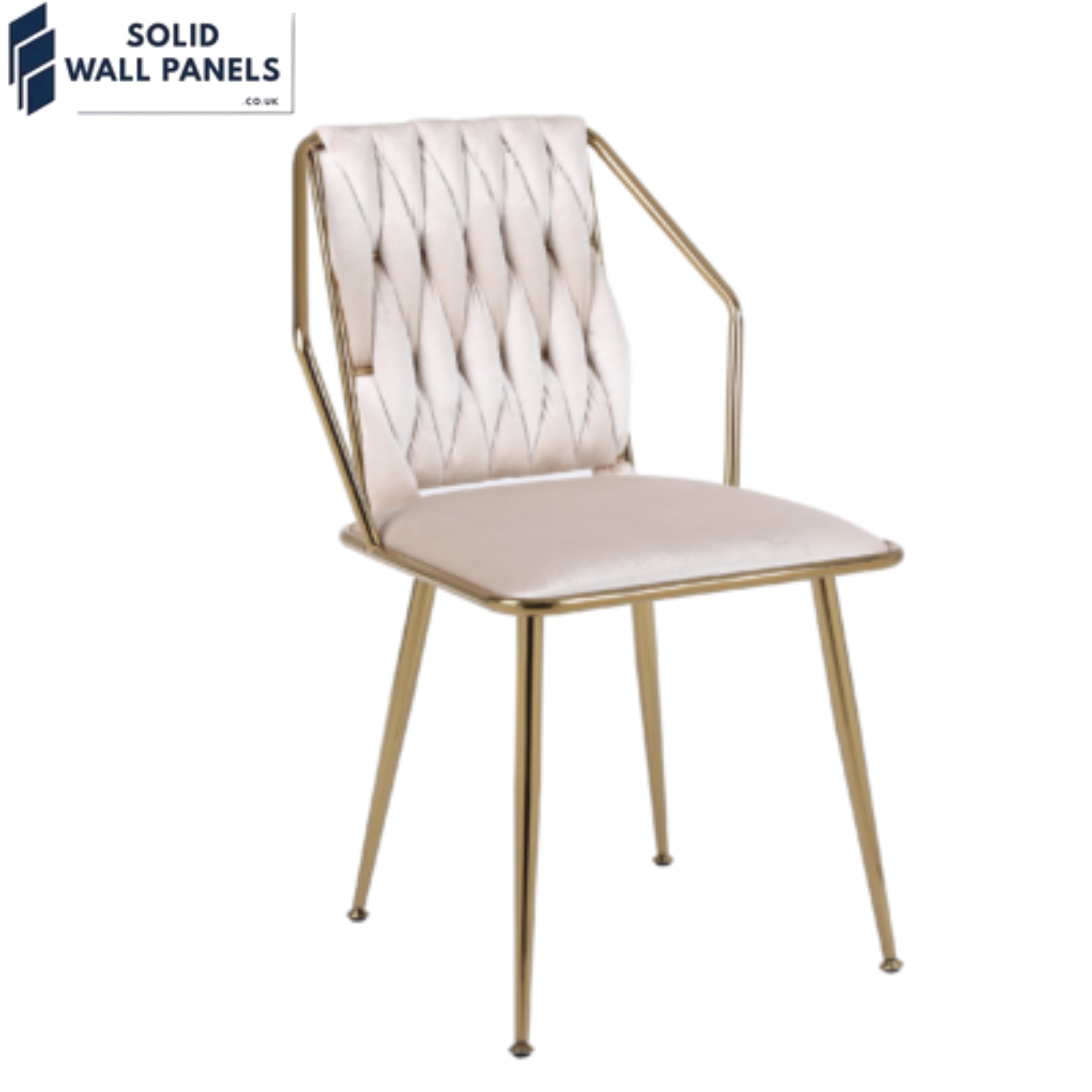 Daisy Stitched Velvet Backrest Dining Chair | Luxury Velvet & Metal