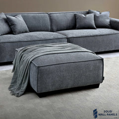 Dakota Sofa Range – Charcoal Boucle Fabric | 3 Seater, Chair & Footstool | Luxury Modern Design