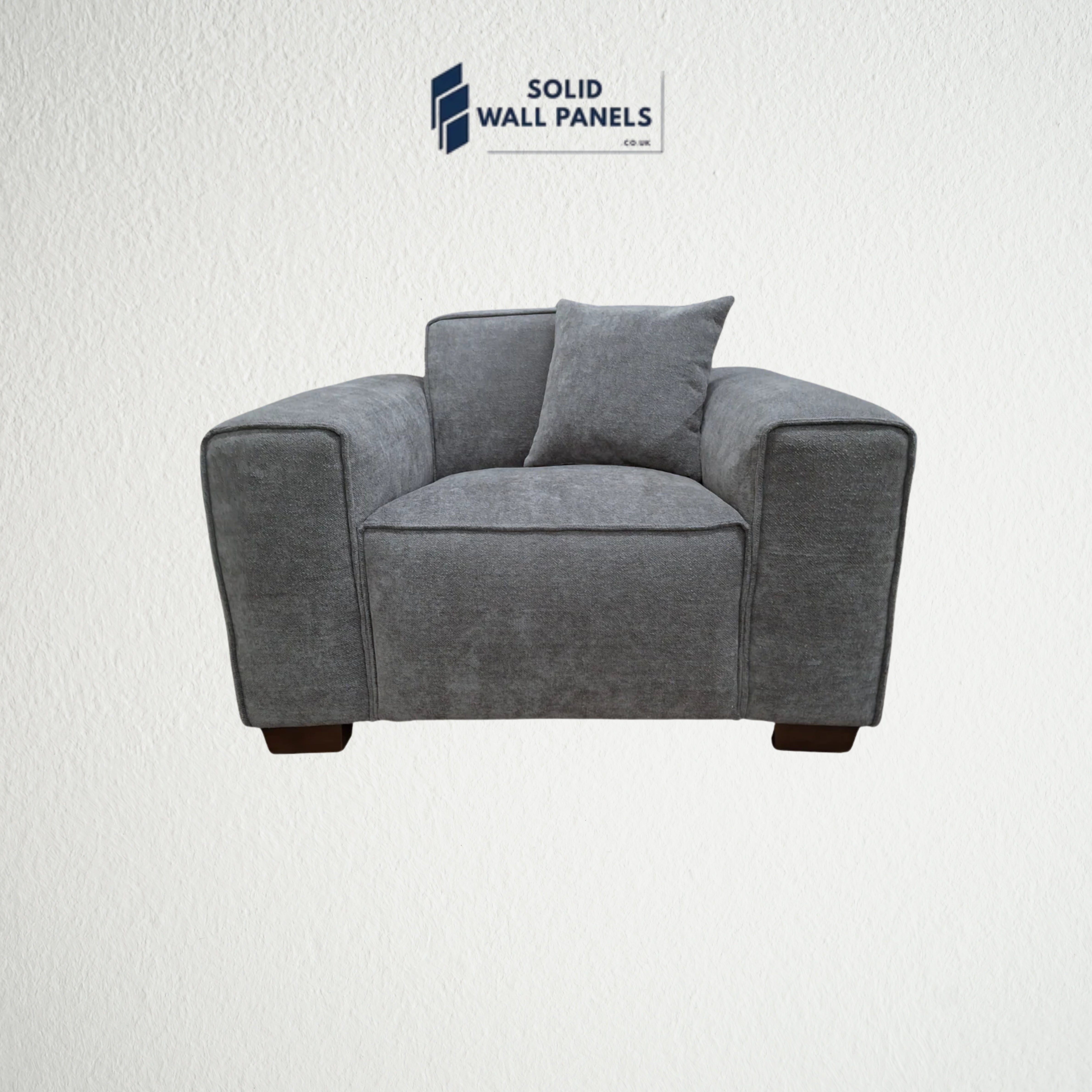 Dakota Sofa Range – Charcoal Boucle Fabric | 3 Seater, Chair & Footstool | Luxury Modern Design