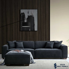 Dakota Sofa Range – Midnight Boucle Fabric | 3 Seater, Chair & Footstool Options | Luxury Modern Design