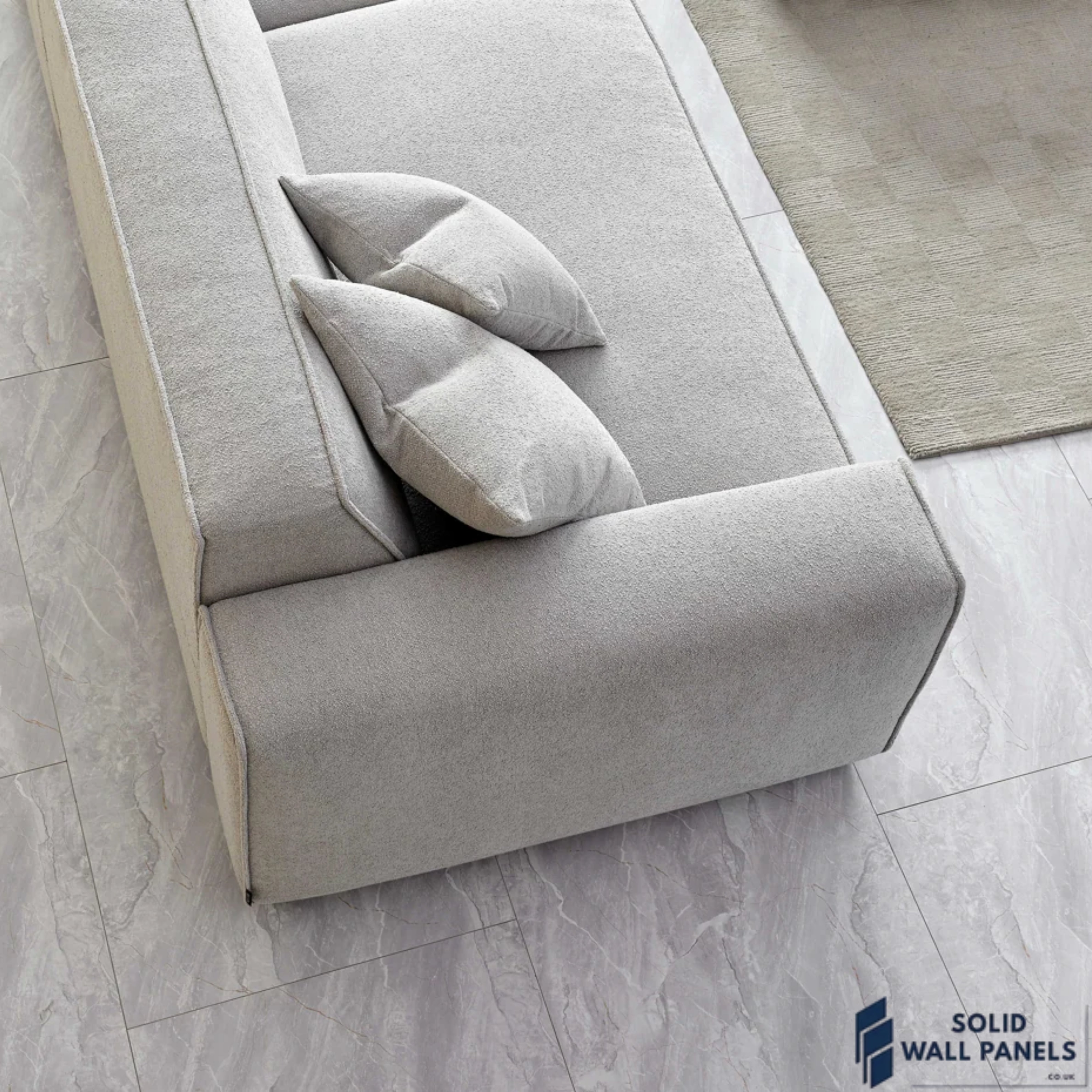 Dakota Sofa Range – Pebble Boucle Fabric | 3 Seater, Chair & Footstool Options | Luxury Modern Design