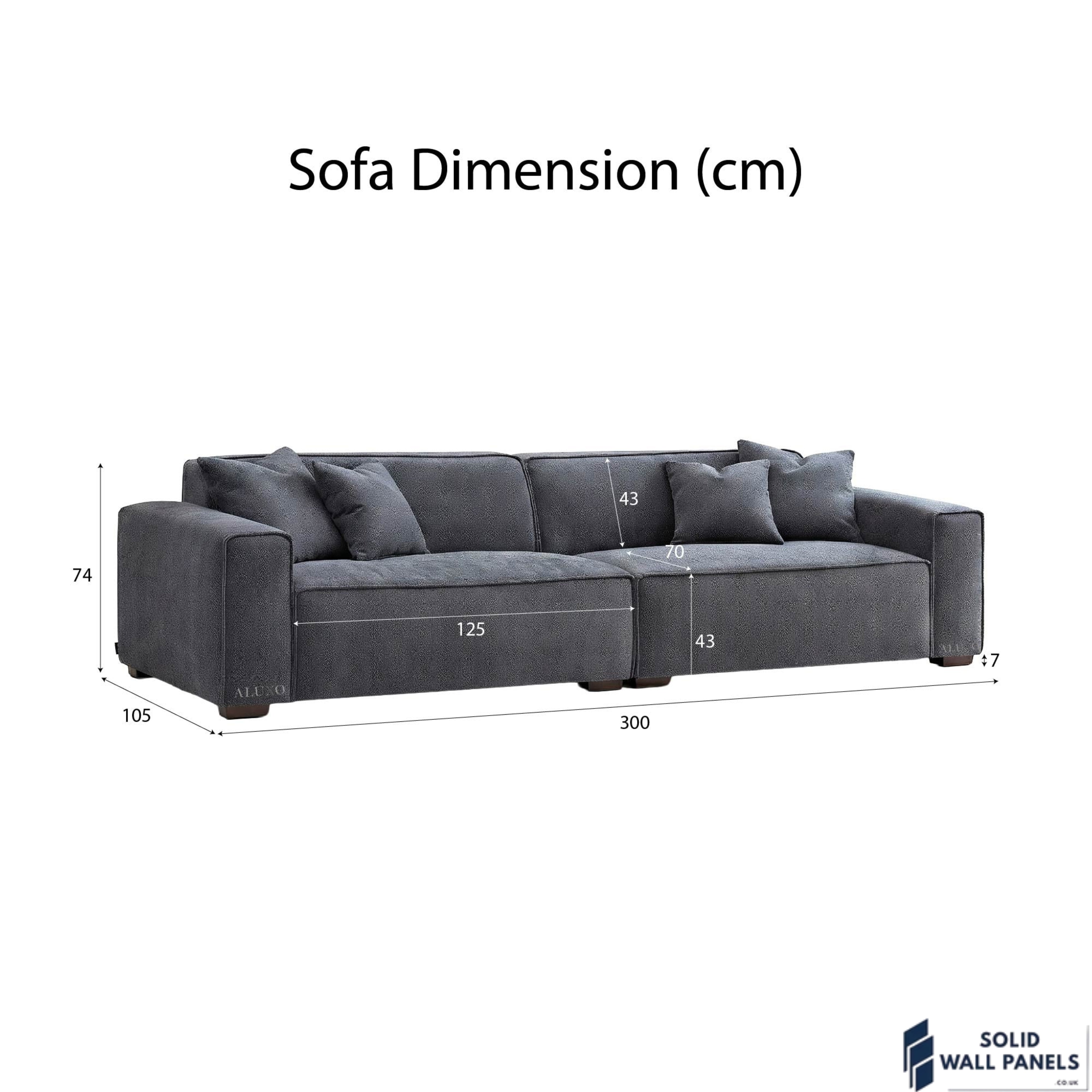 Dakota Sofa Range – Charcoal Grey Bouclé Fabric | 4 Seater, 3 Seater, Armchair & Footstool Options