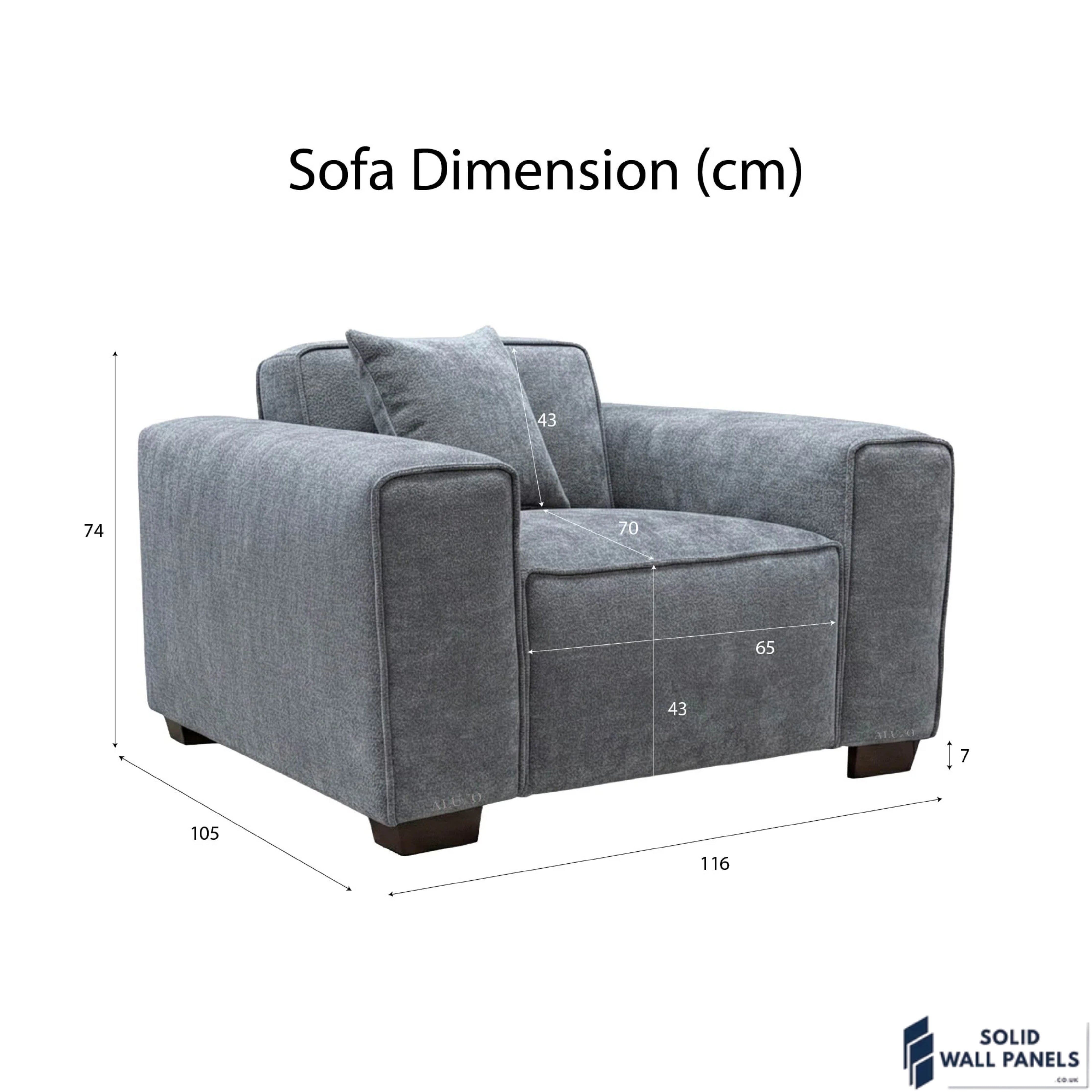 Dakota Sofa Range – Charcoal Grey Bouclé Fabric | 4 Seater, 3 Seater, Armchair & Footstool Options