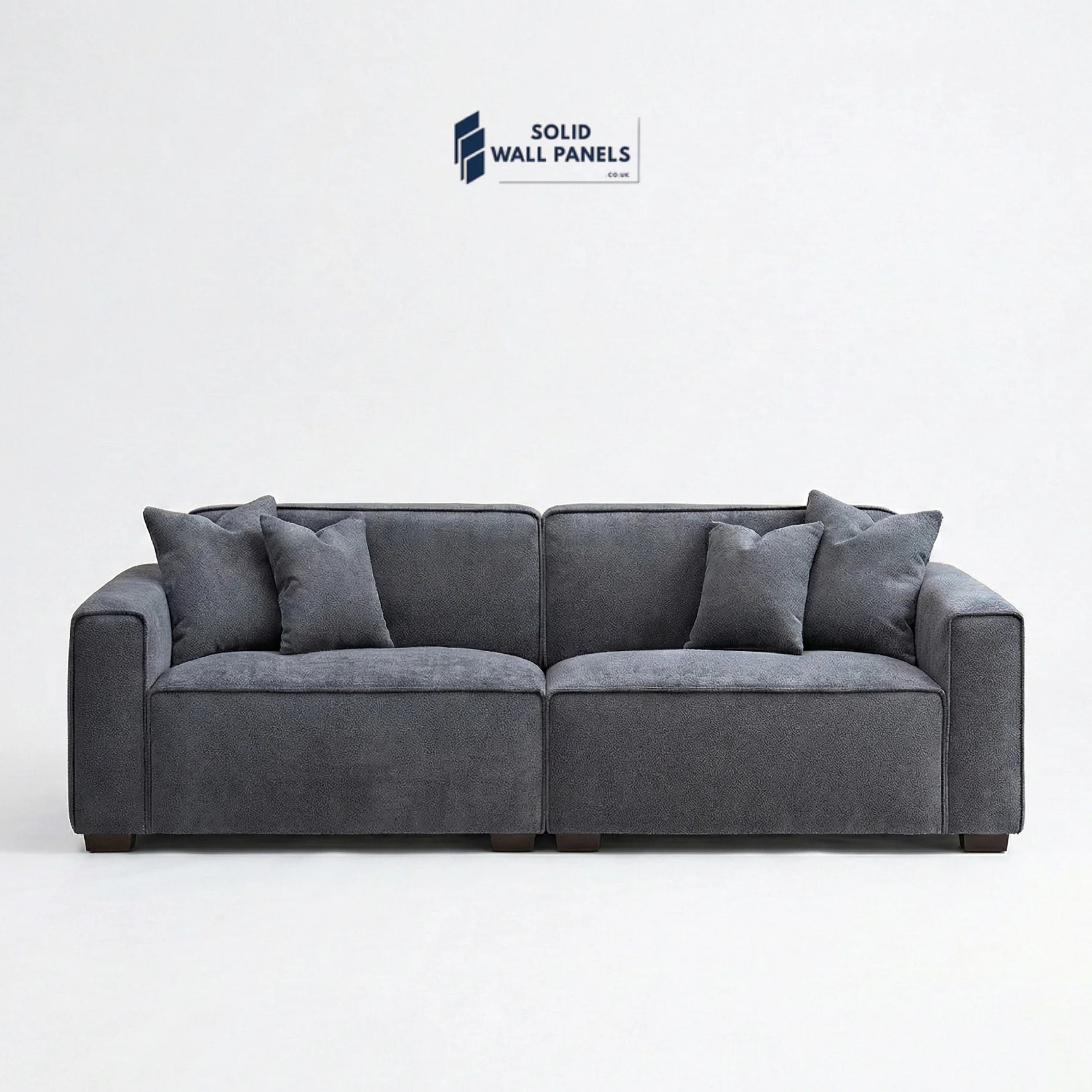Dakota Sofa Range – Charcoal Grey Bouclé Fabric | 4 Seater, 3 Seater, Armchair & Footstool Options