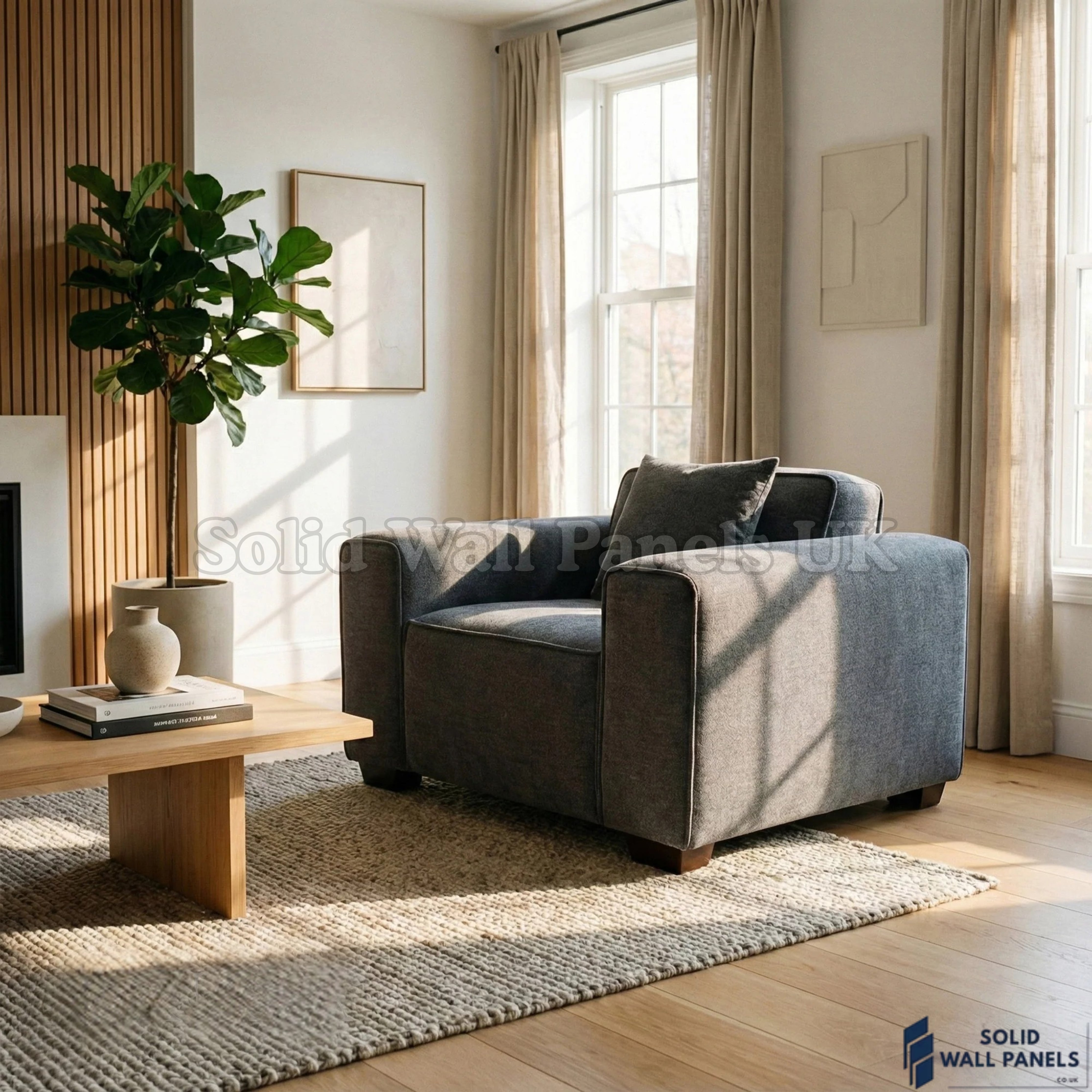Dakota Sofa Range – Charcoal Grey Bouclé Fabric | 4 Seater, 3 Seater, Armchair & Footstool Options