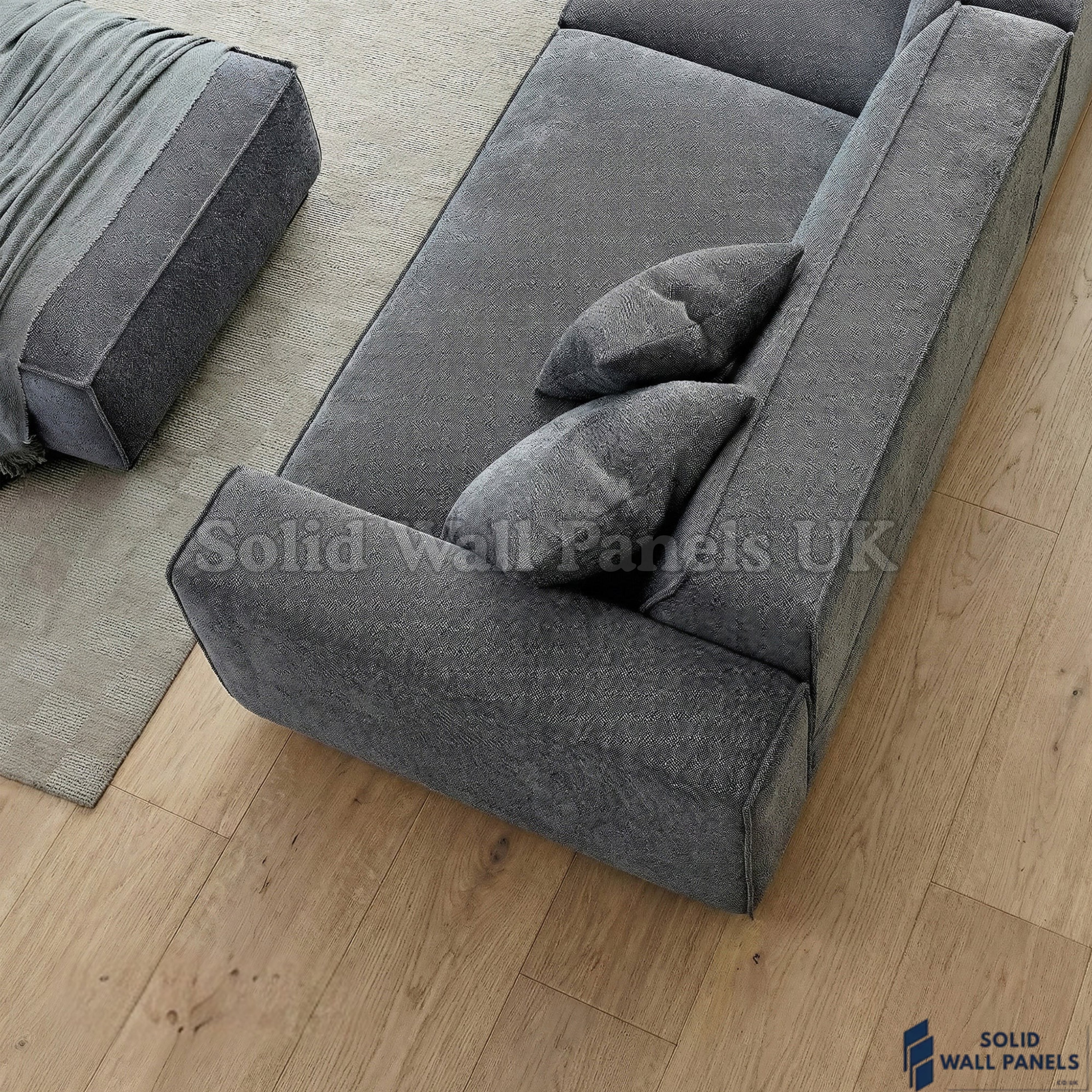 Dakota Sofa Range – Charcoal Grey Bouclé Fabric | 4 Seater, 3 Seater, Armchair & Footstool Options