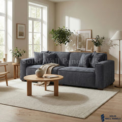 Dakota Sofa Range – Charcoal Grey Bouclé Fabric | 4 Seater, 3 Seater, Armchair & Footstool Options