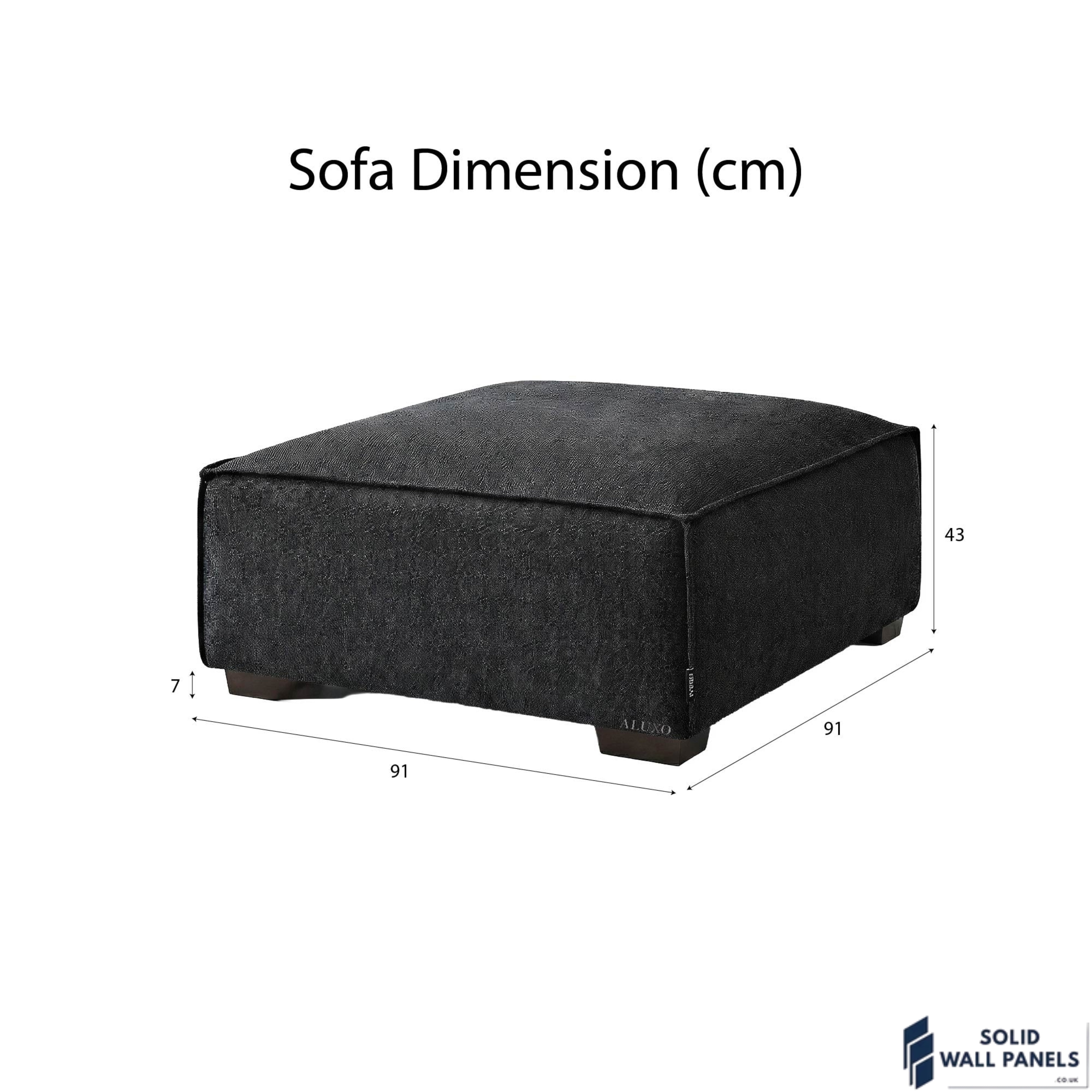 Dakota Sofa Range – Midnight Black Bouclé Fabric | 4 Seater, 3 Seater, Armchair & Footstool Options