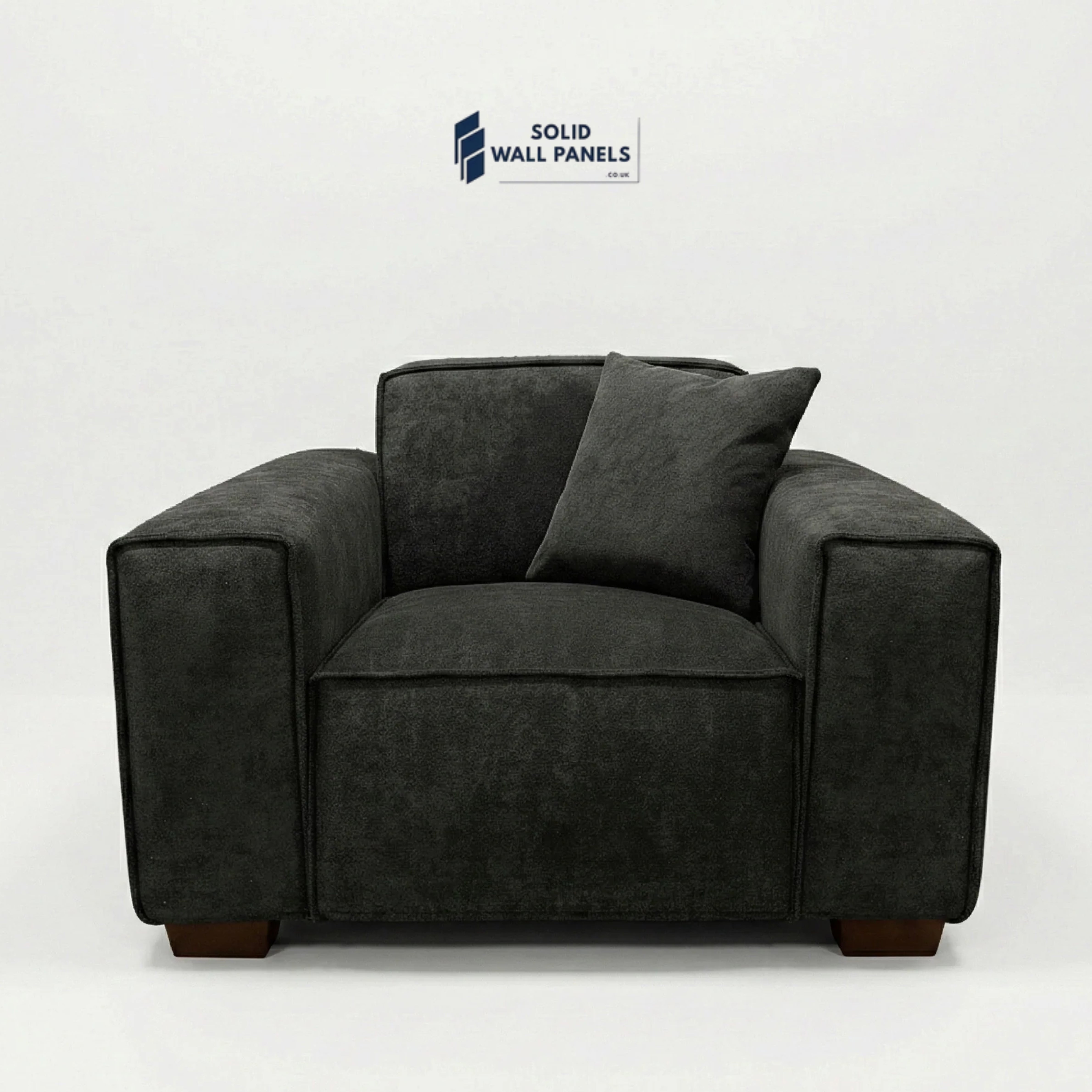 Dakota Sofa Range – Midnight Black Bouclé Fabric | 4 Seater, 3 Seater, Armchair & Footstool Options