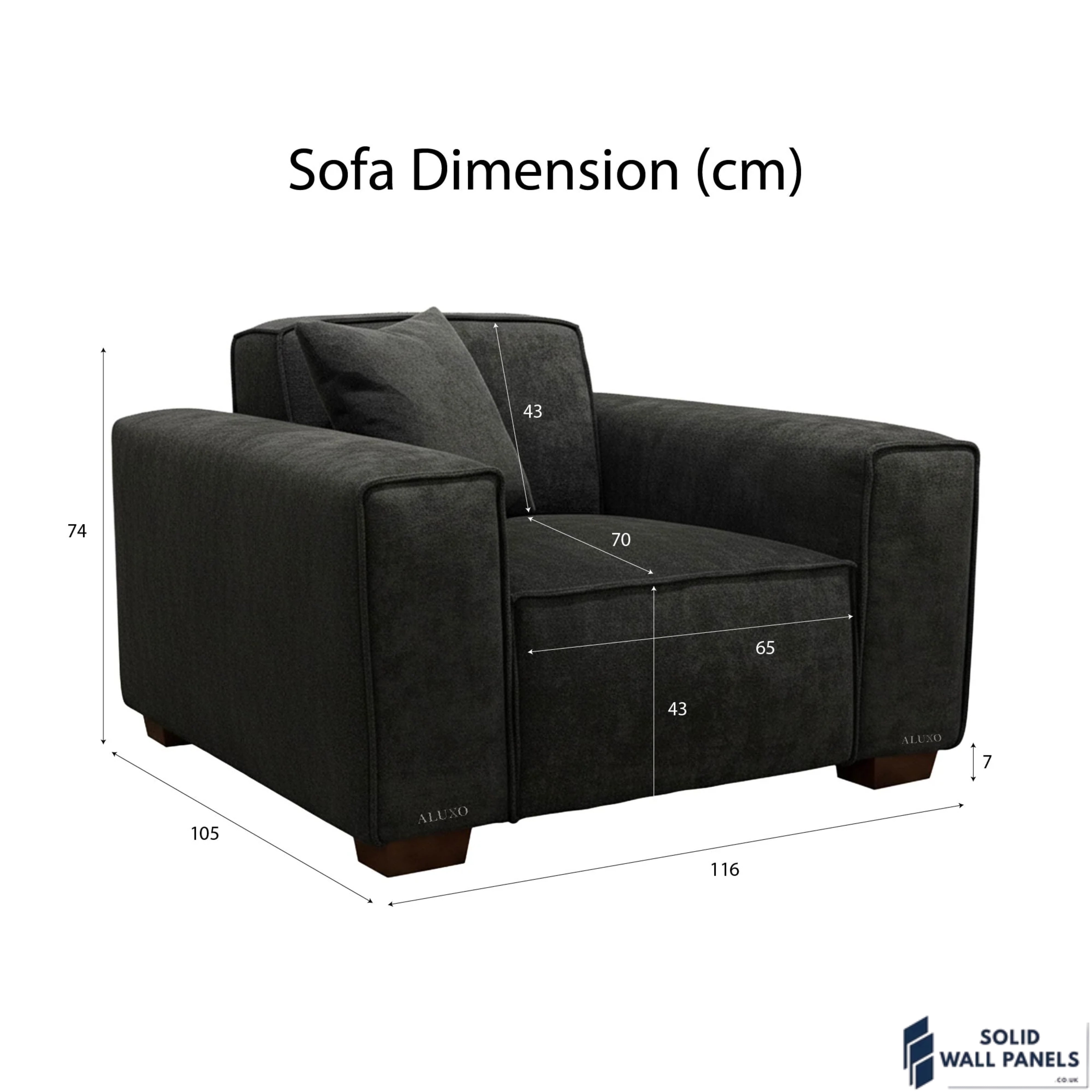 Dakota Sofa Range – Midnight Black Bouclé Fabric | 4 Seater, 3 Seater, Armchair & Footstool Options