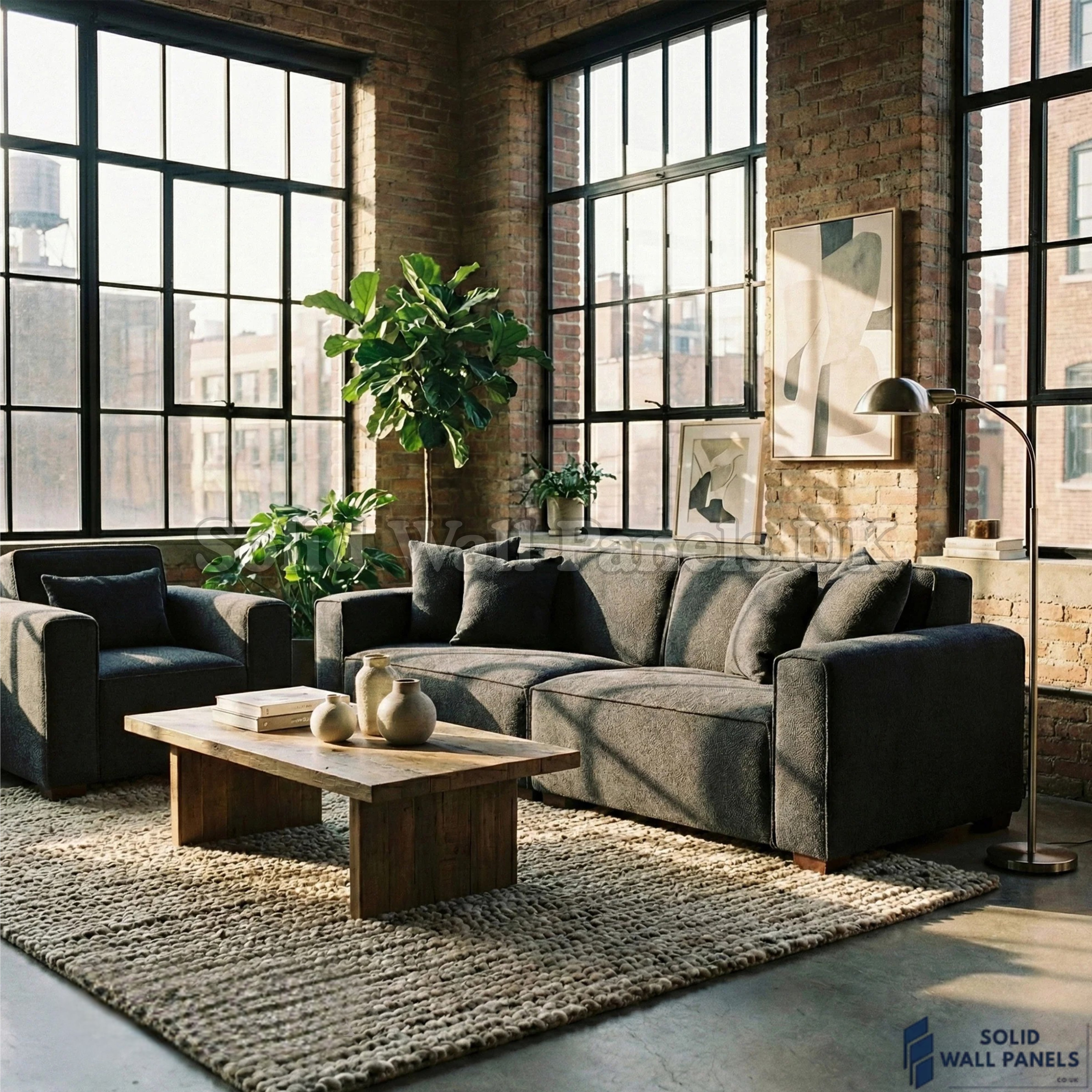 Dakota Sofa Range – Midnight Black Bouclé Fabric | 4 Seater, 3 Seater, Armchair & Footstool Options