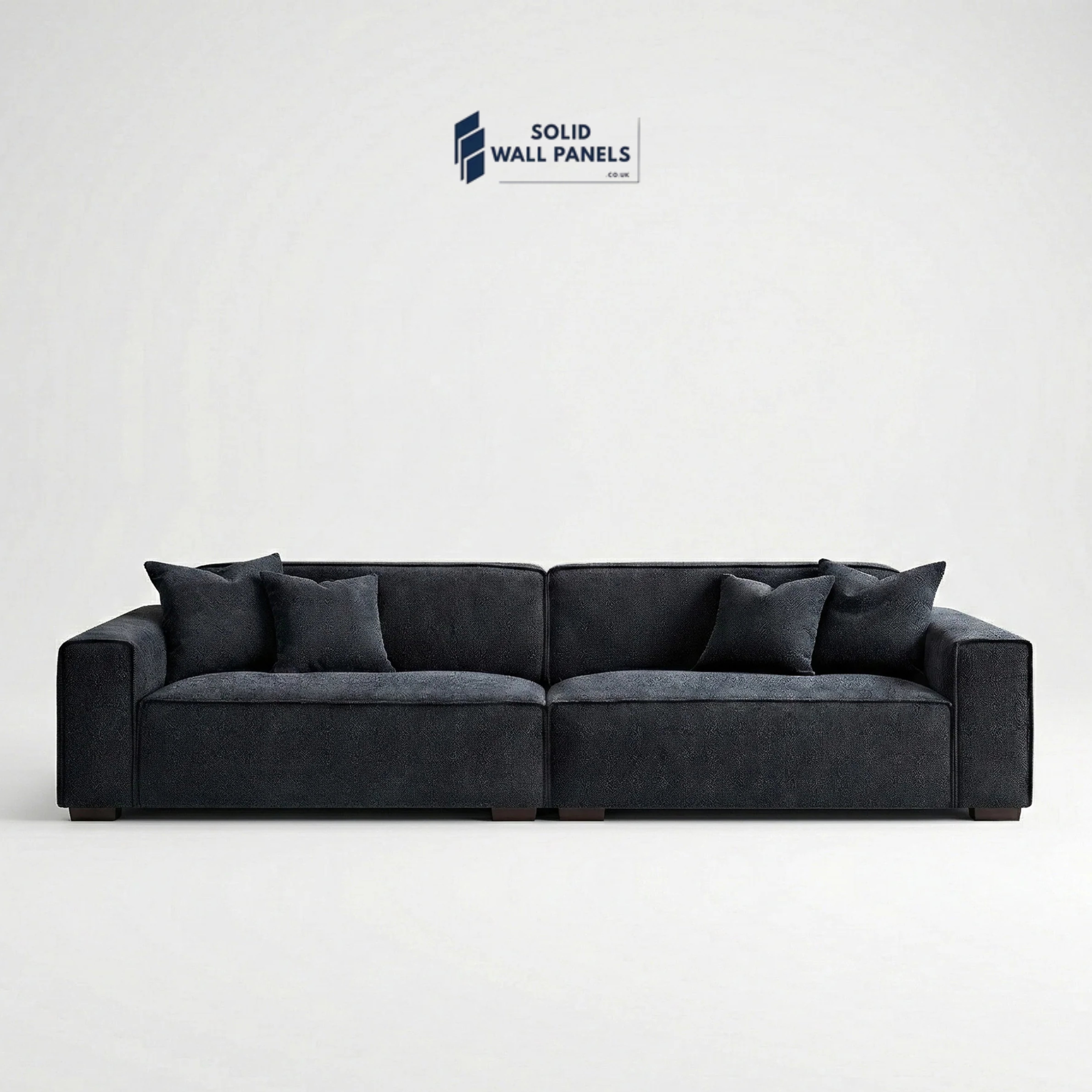 Dakota Sofa Range – Midnight Black Bouclé Fabric | 4 Seater, 3 Seater, Armchair & Footstool Options