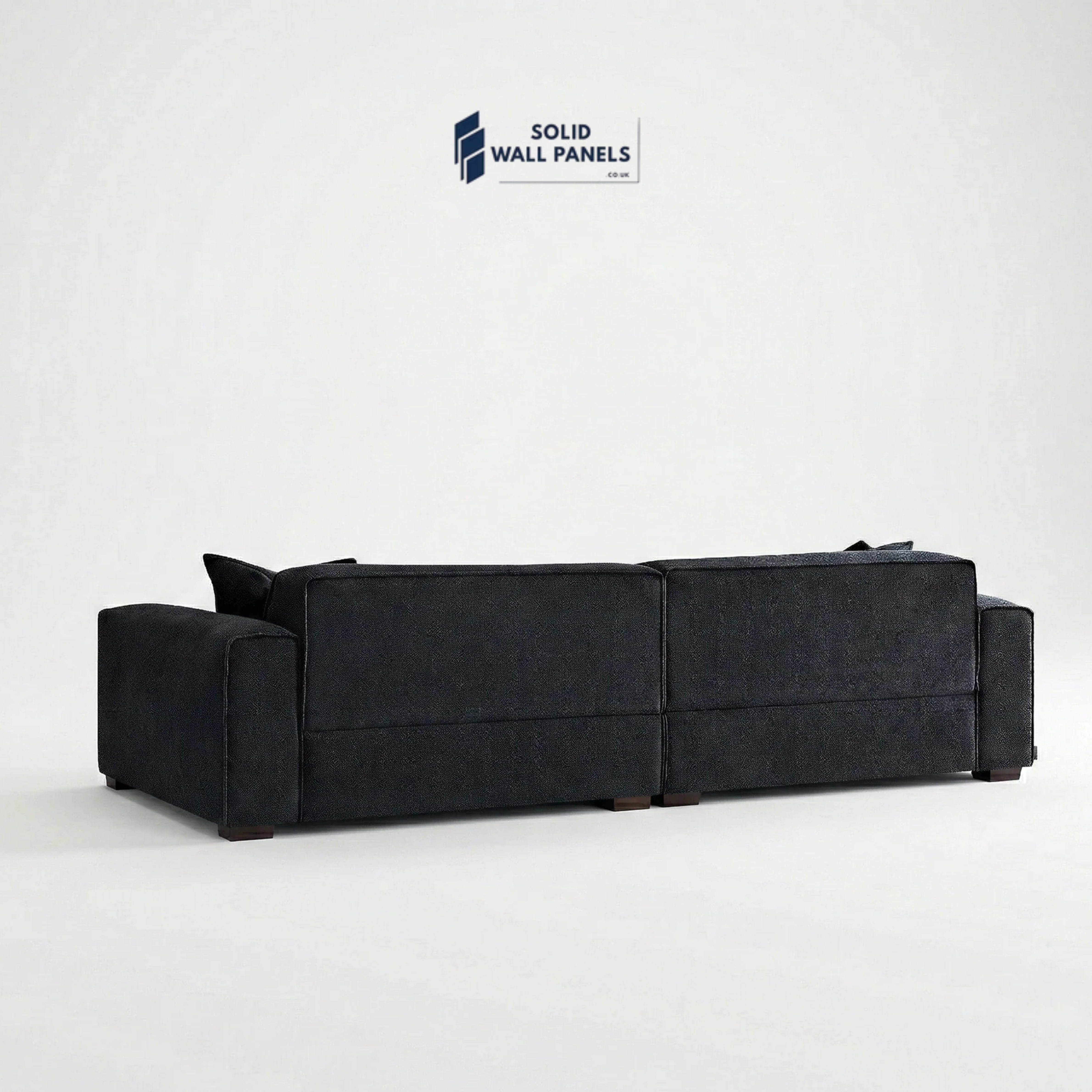 Dakota Sofa Range – Midnight Black Bouclé Fabric | 4 Seater, 3 Seater, Armchair & Footstool Options