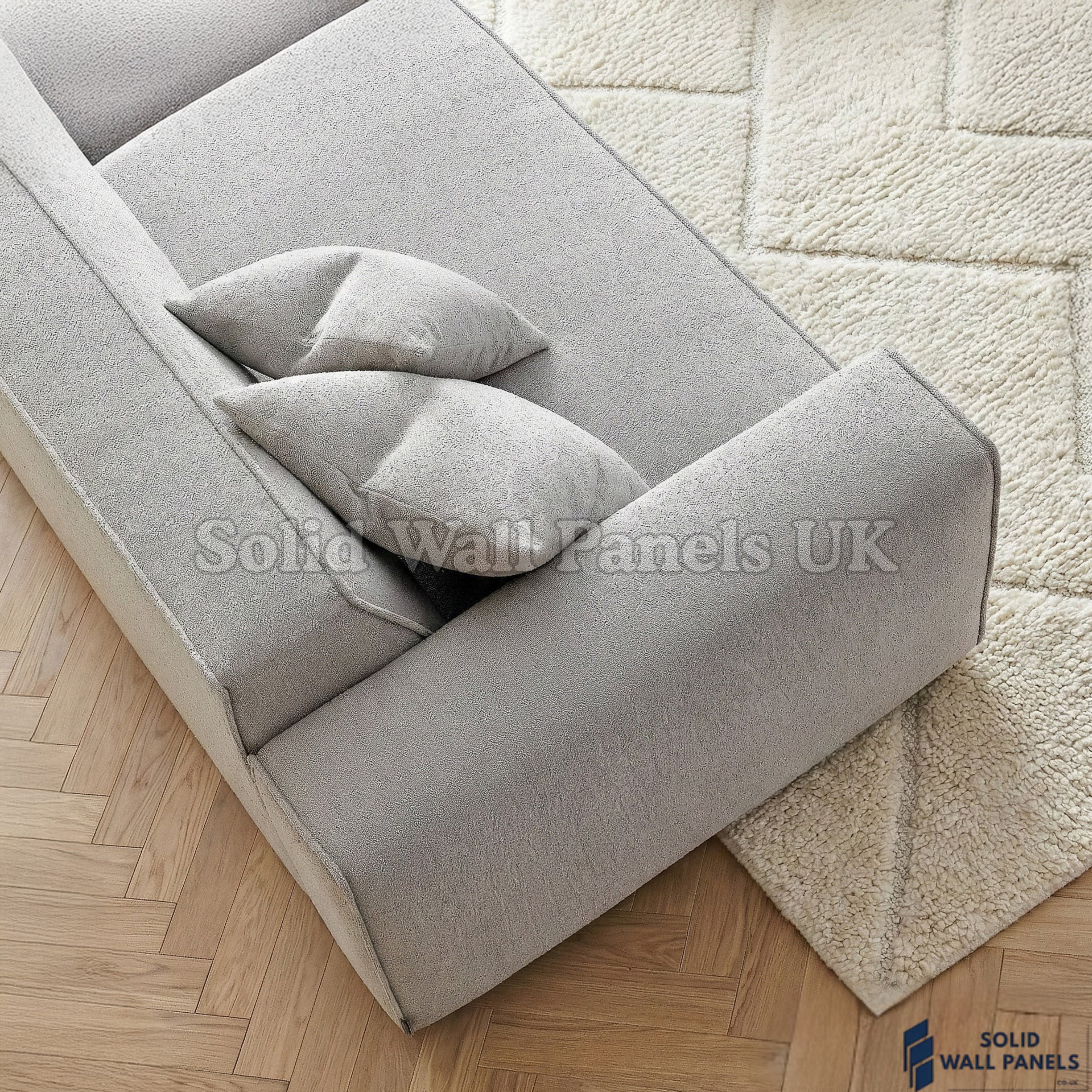 Dakota Sofa Range – Pebble Grey Bouclé Fabric | 4 Seater, 3 Seater, Armchair & Footstool Options