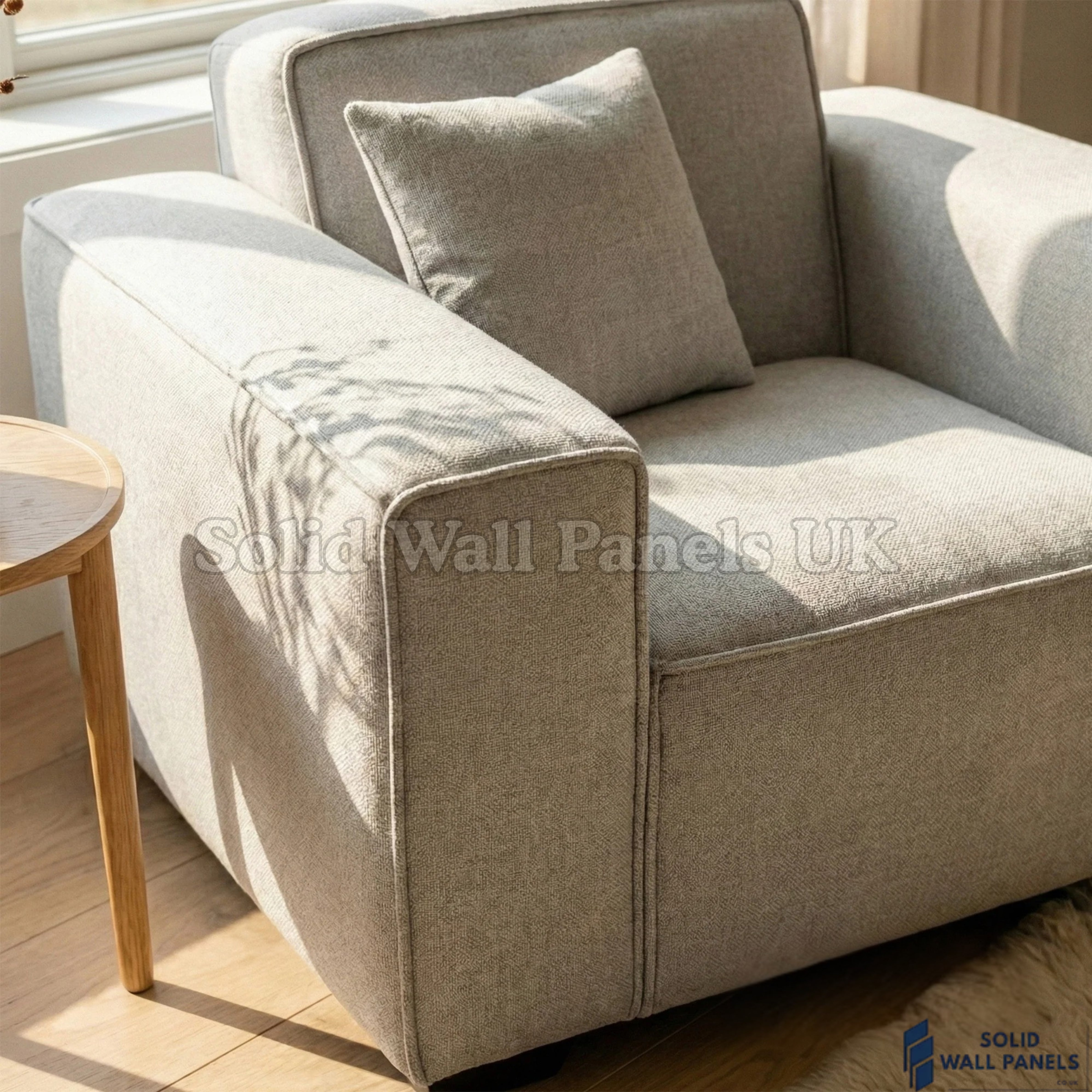 Dakota Sofa Range – Pebble Grey Bouclé Fabric | 4 Seater, 3 Seater, Armchair & Footstool Options