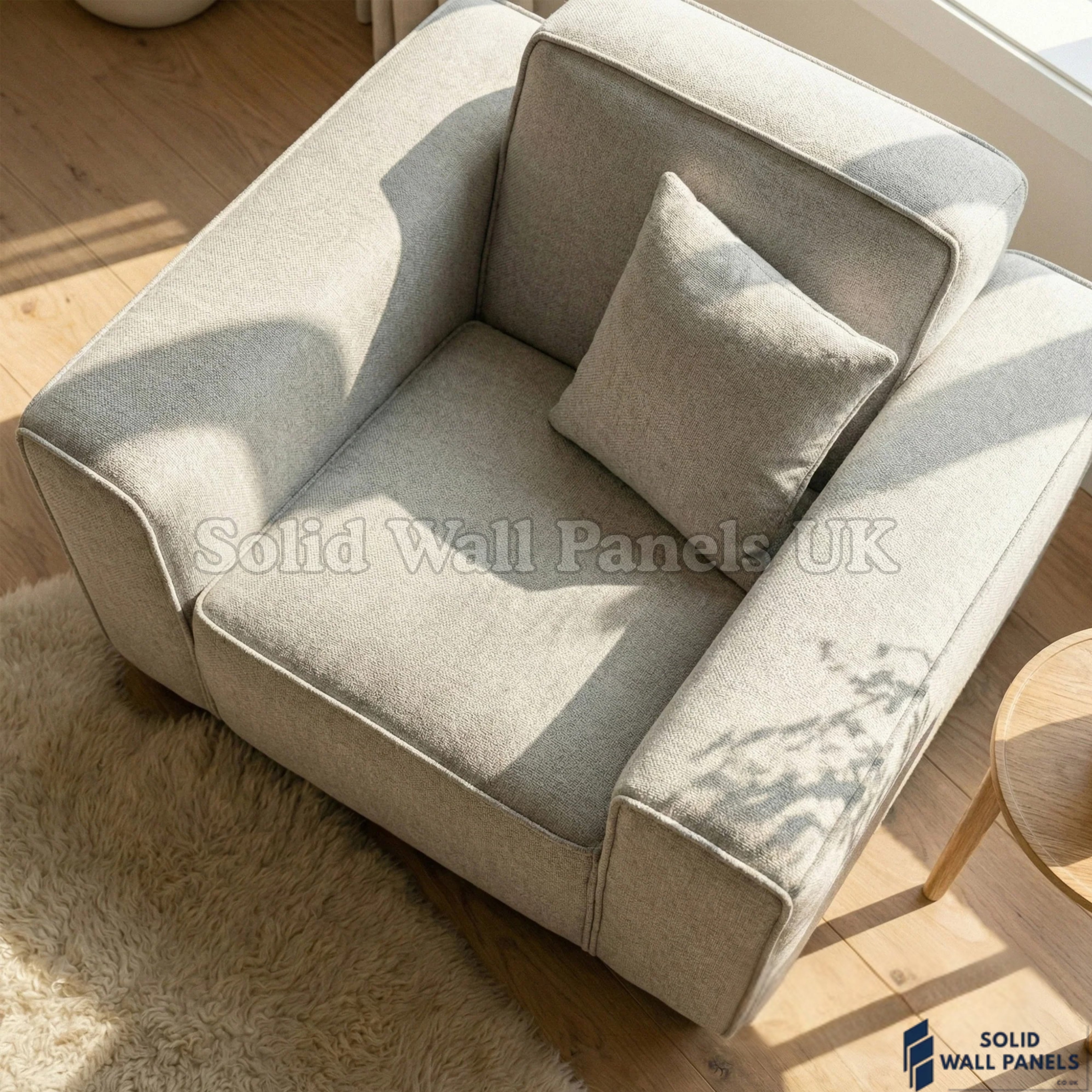 Dakota Sofa Range – Pebble Grey Bouclé Fabric | 4 Seater, 3 Seater, Armchair & Footstool Options