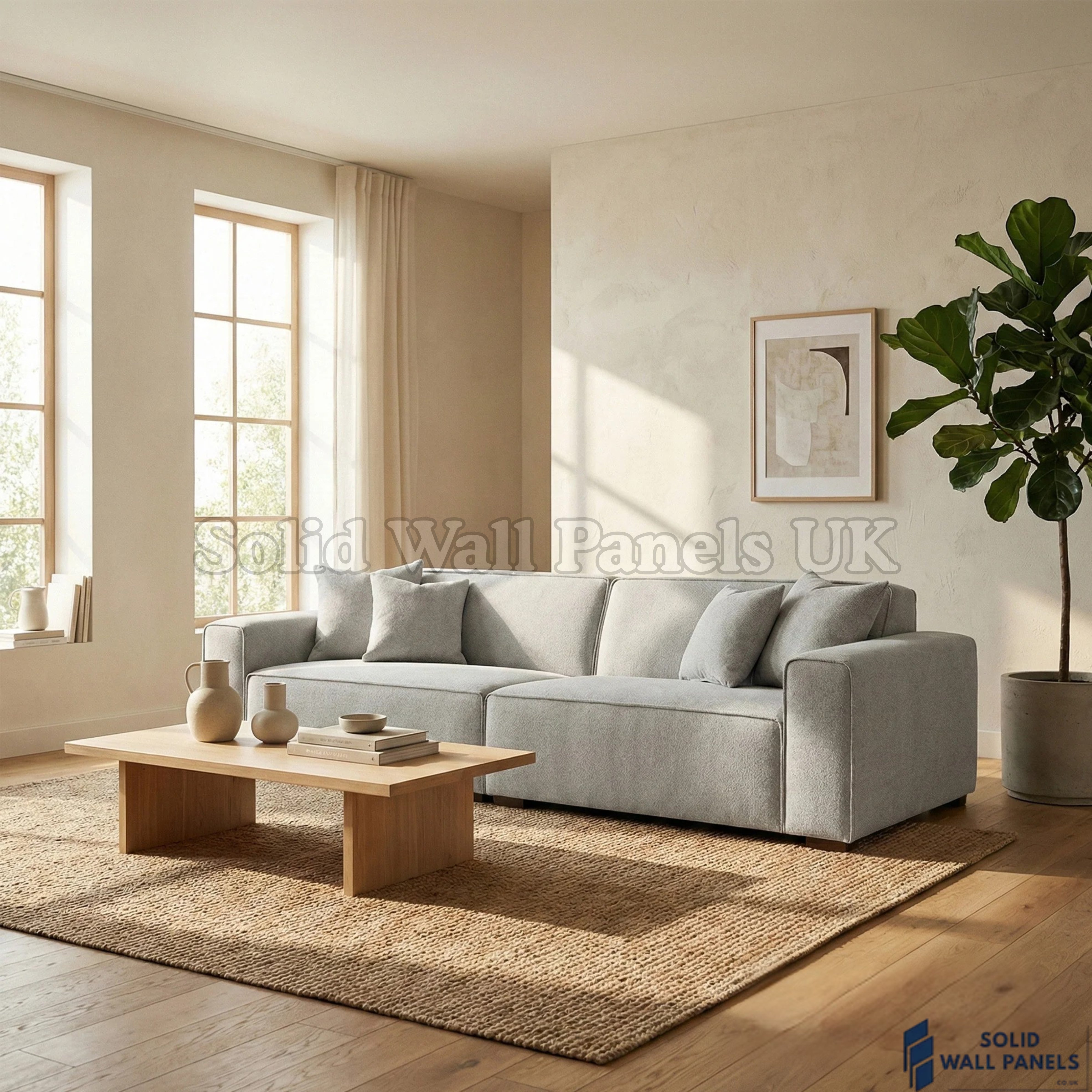 Dakota Sofa Range – Pebble Grey Bouclé Fabric | 4 Seater, 3 Seater, Armchair & Footstool Options