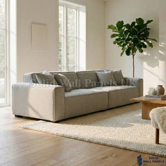 Dakota Sofa Range – Pebble Grey Bouclé Fabric | 4 Seater, 3 Seater, Armchair & Footstool Options