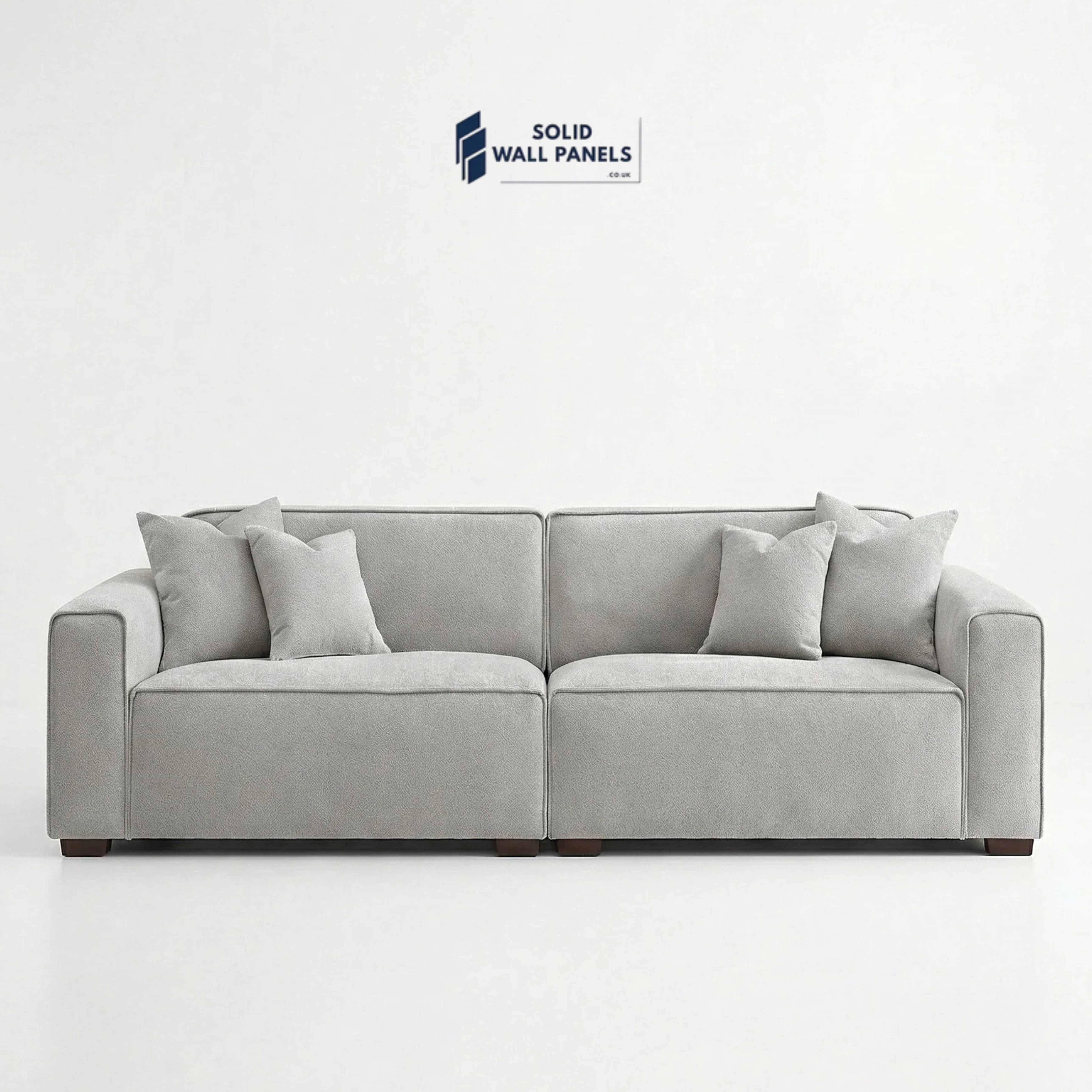 Dakota Sofa Range – Pebble Grey Bouclé Fabric | 4 Seater, 3 Seater, Armchair & Footstool Options