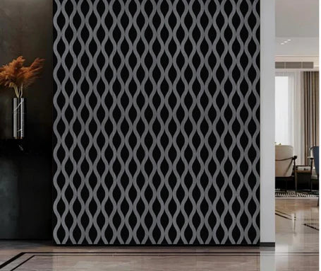 Acoustic Waved Wall Panel - Dark Grey (60 × 240 cm) HDF | Fast UK Delivery