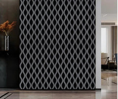 Acoustic Waved Wall Panel - Dark Grey (60 × 240 cm) HDF | Fast UK Delivery