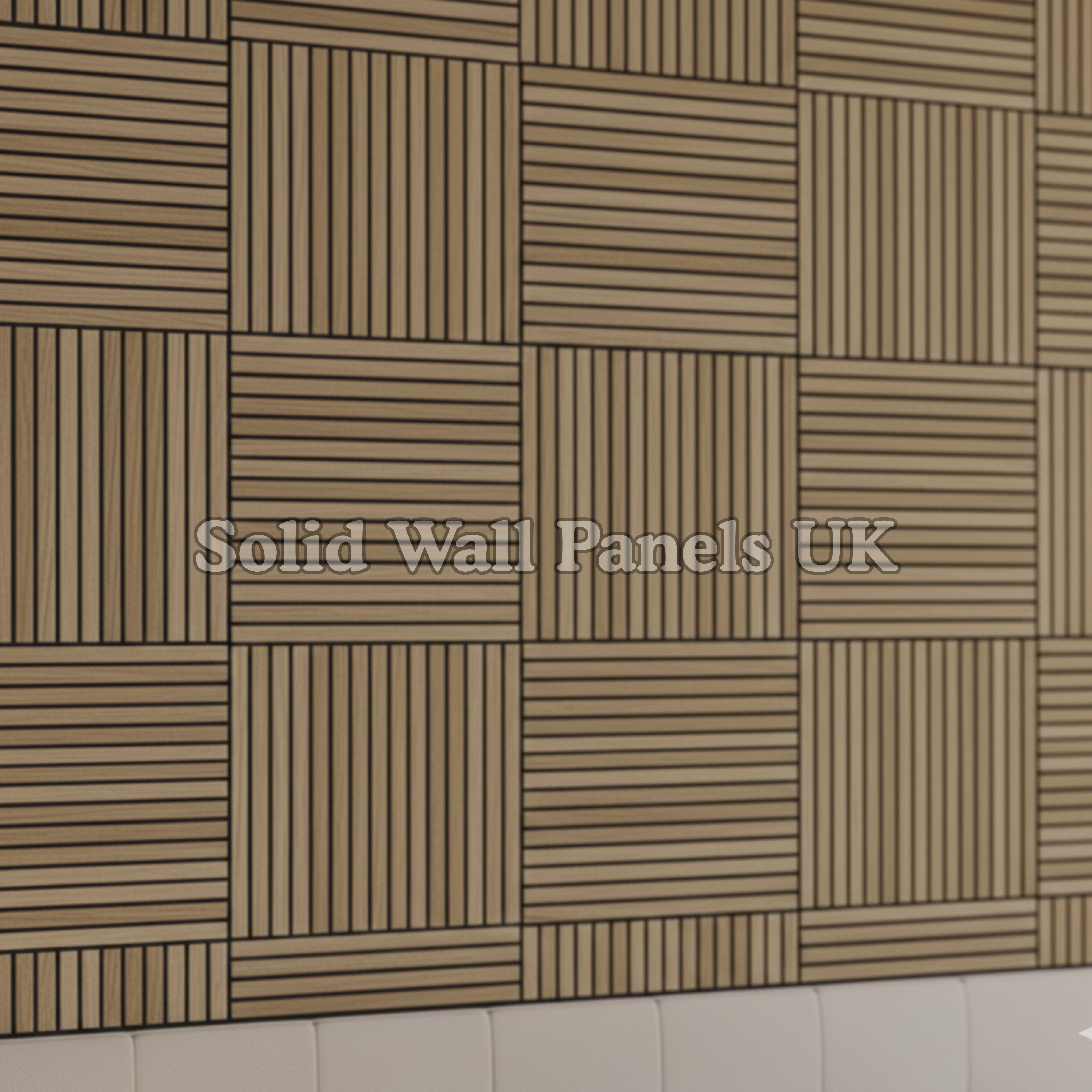 Square Acoustic Wood Wall Panels – Dark Oak | 12 Pieces 60x60cm | Solid Wall Panels UK