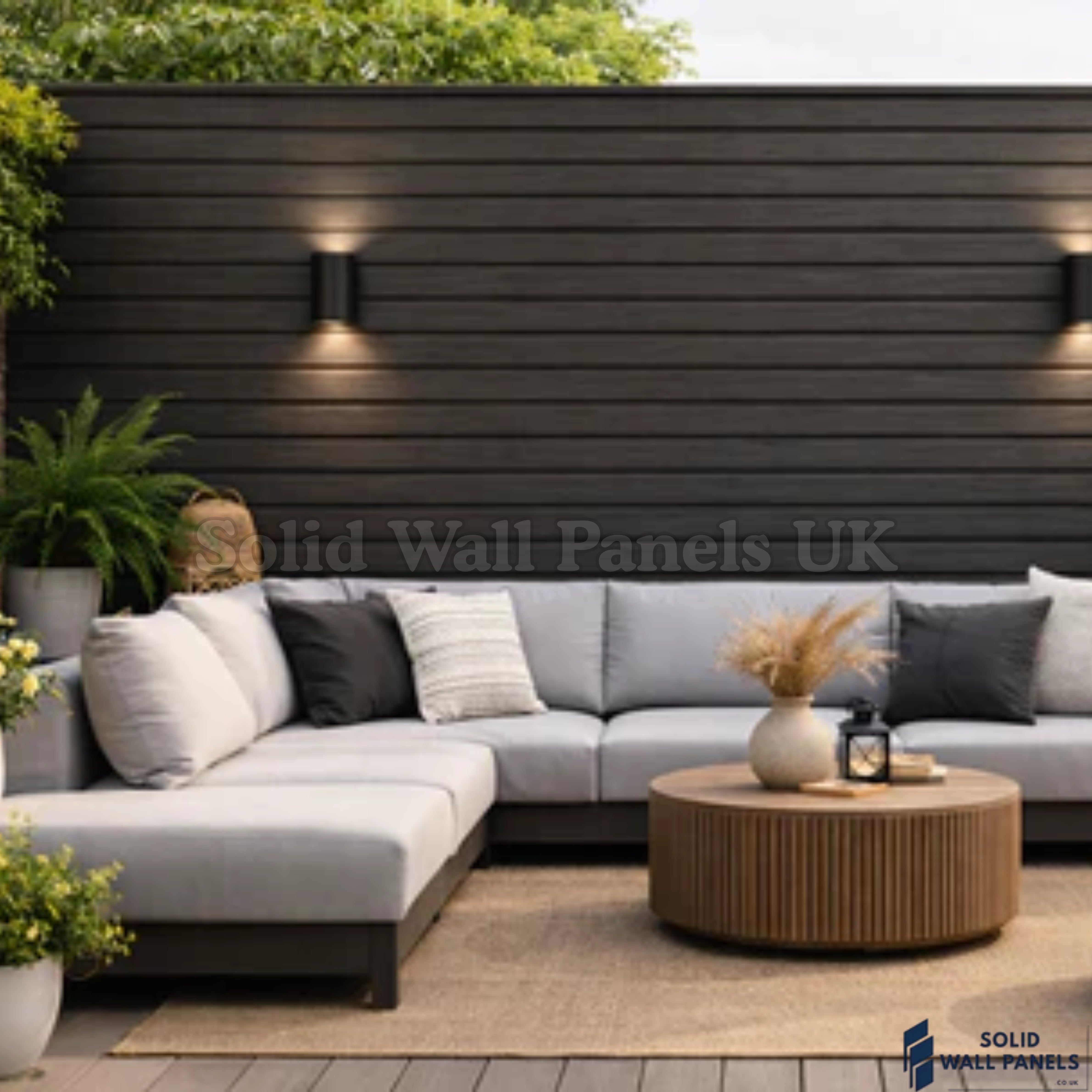 Dark Brown PVC Exterior Wall Panels – Wood Effect Outdoor Cladding 290 cm (6 Pieces)