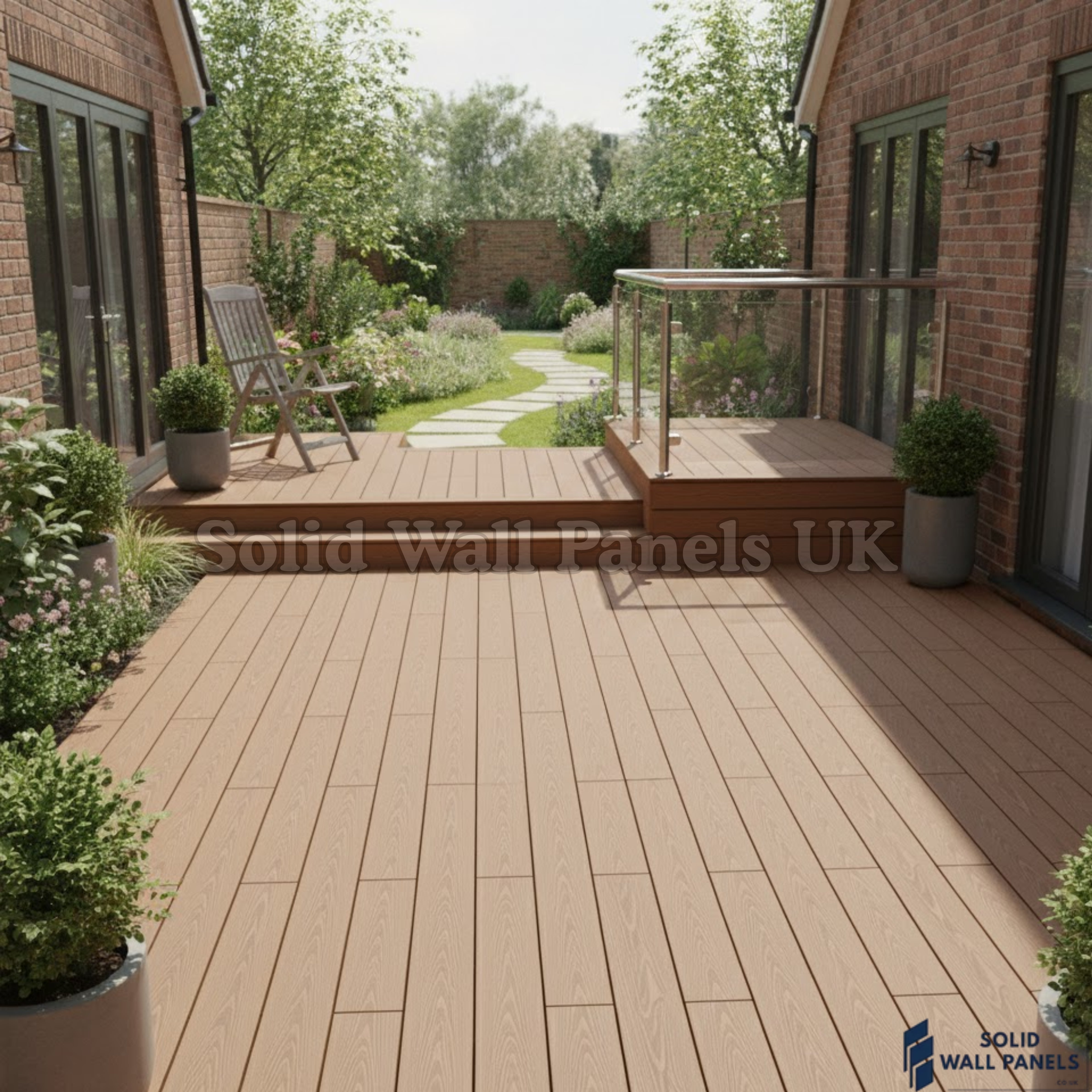Dark Brown WPC Decking Board – 290cm (4 pieces) | Outdoor Composite Decking – Low Maintenance & Slip Resistant