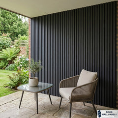 Dark Grey Seamless PVC Outdoor Wall Panels UK | Waterproof Exterior Panels