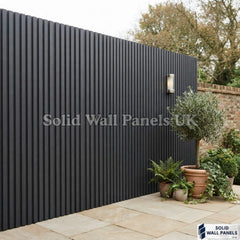 Dark Grey Seamless PVC Outdoor Wall Panels UK | Waterproof Exterior Panels