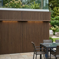 Dark Oak Wood Effect PVC Outdoor Wall Panels | 240cm x 30cm (8 Panels per pack)