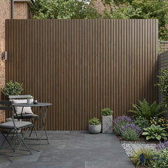 Dark Oak Wood Effect PVC Outdoor Wall Panels | 240cm x 30cm (8 Panels per pack)