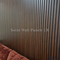 Dark Oak Wood Effect WPC Slatted Wall Panels – Waterproof Indoor & Outdoor Cladding | Solid Wall Panels UK