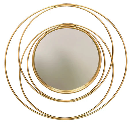 Decorative Round Gold Circle Wall Mirror – 68 x 69 cm
