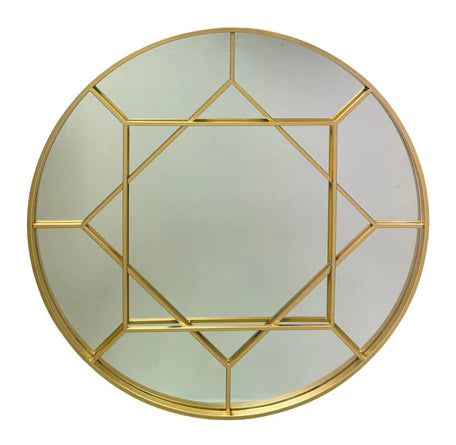 Decorative Round Gold Wall Mirror – 80 x 80 cm | Fast UK Delivery 