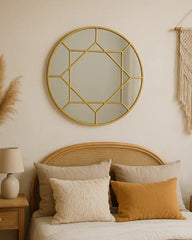 Decorative Round Gold Wall Mirror – 80 x 80 cm | Fast UK Delivery 