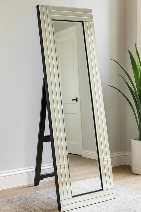Decorative Silver Full-Length Standing Mirror | Fast UK Delivery