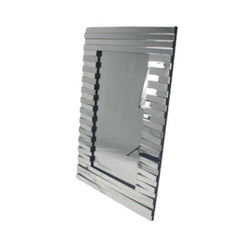 Decorative Silver Strip Bathroom Mirror – 80 x 120 cm