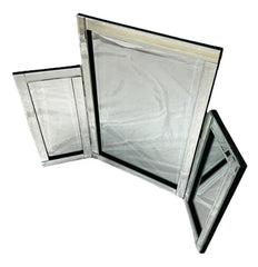 Decorative Silver Tri-Fold Vanity Mirror 78x54cm | Fast UK Delivery