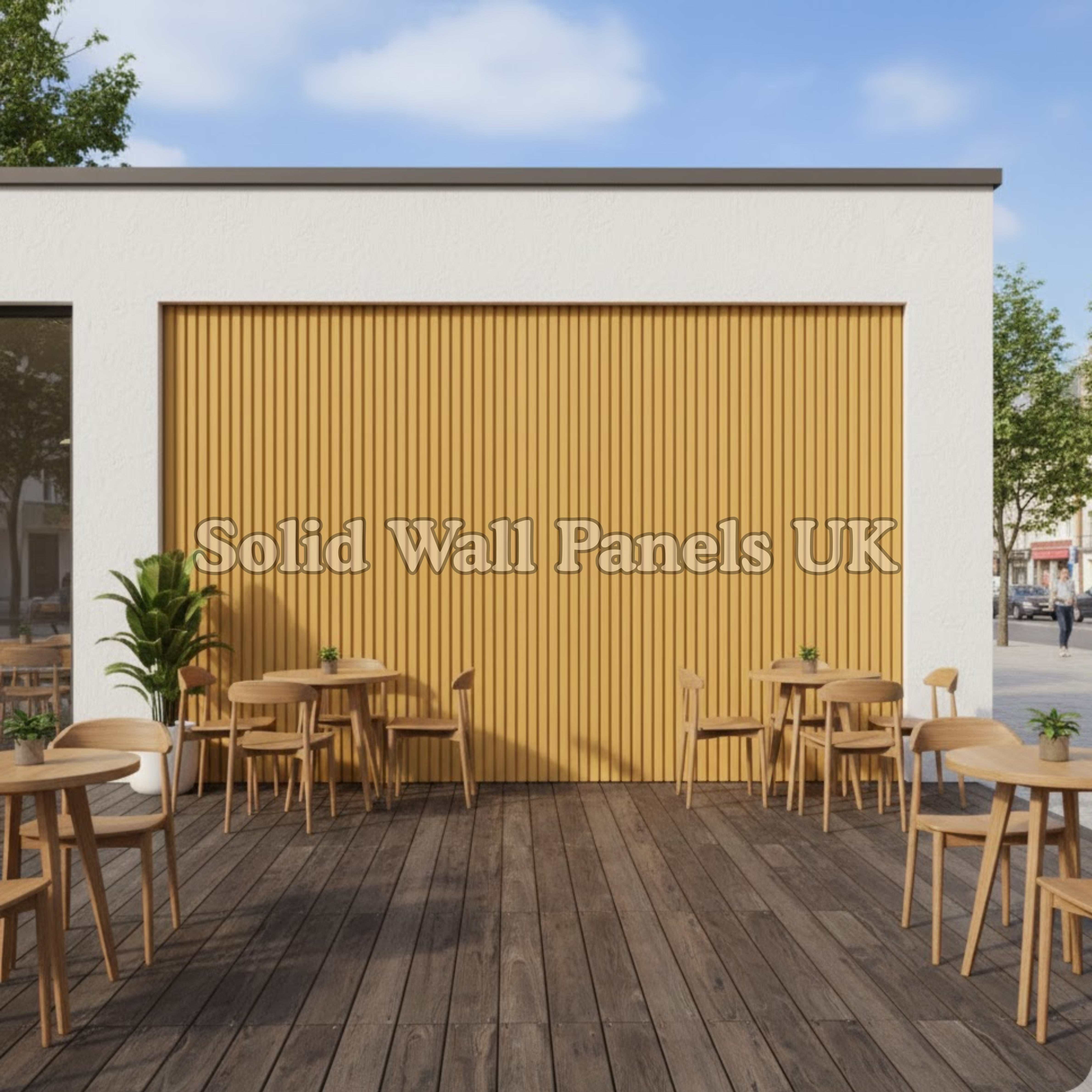 Exterior WPC Wall Panels –  Oak | Weatherproof Outdoor Wall Cladding | Solid Wall Panels UK
