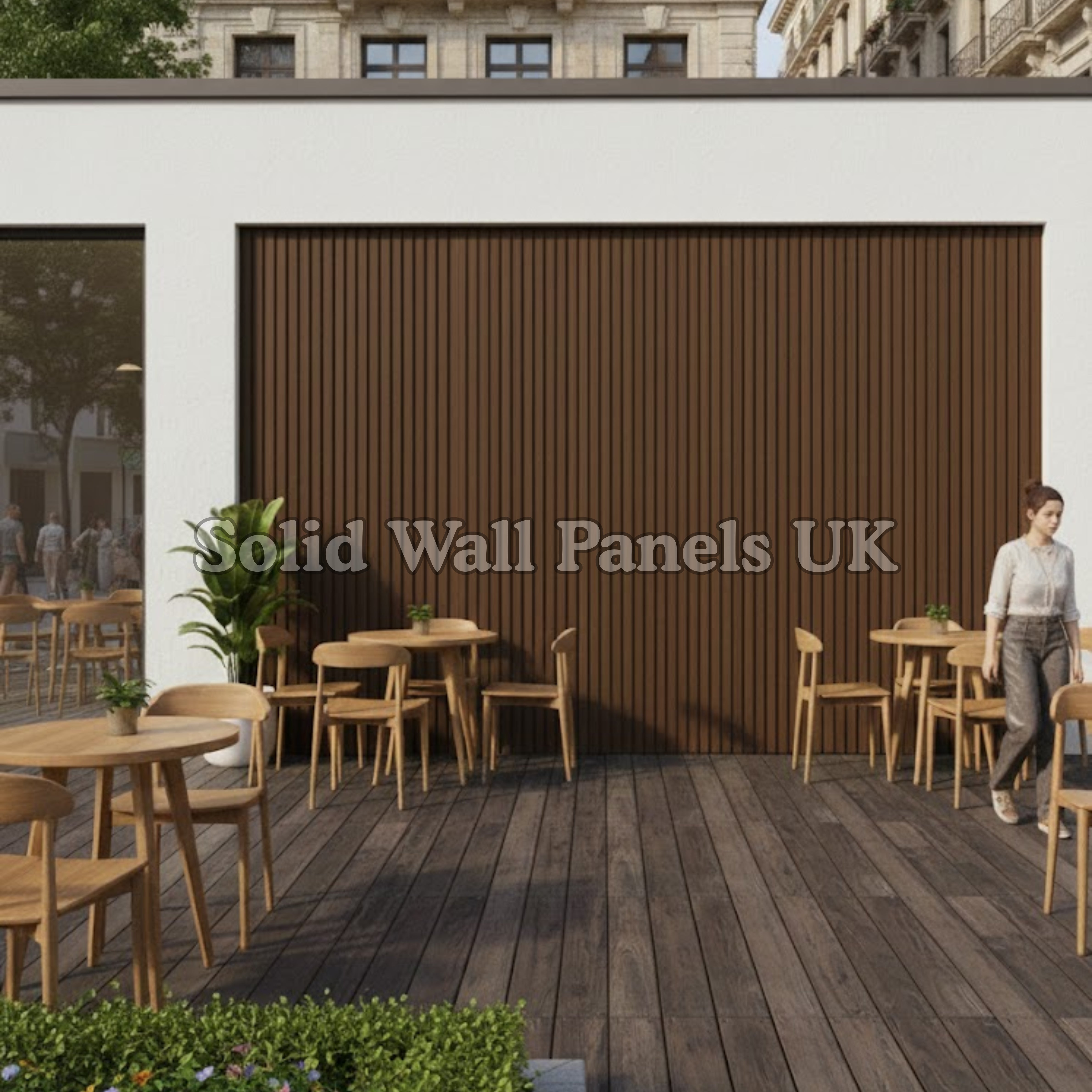 Exterior Outdoor Wall Panel – Light Brown | Weatherproof Composite Cladding | Solid Wall Panels UK