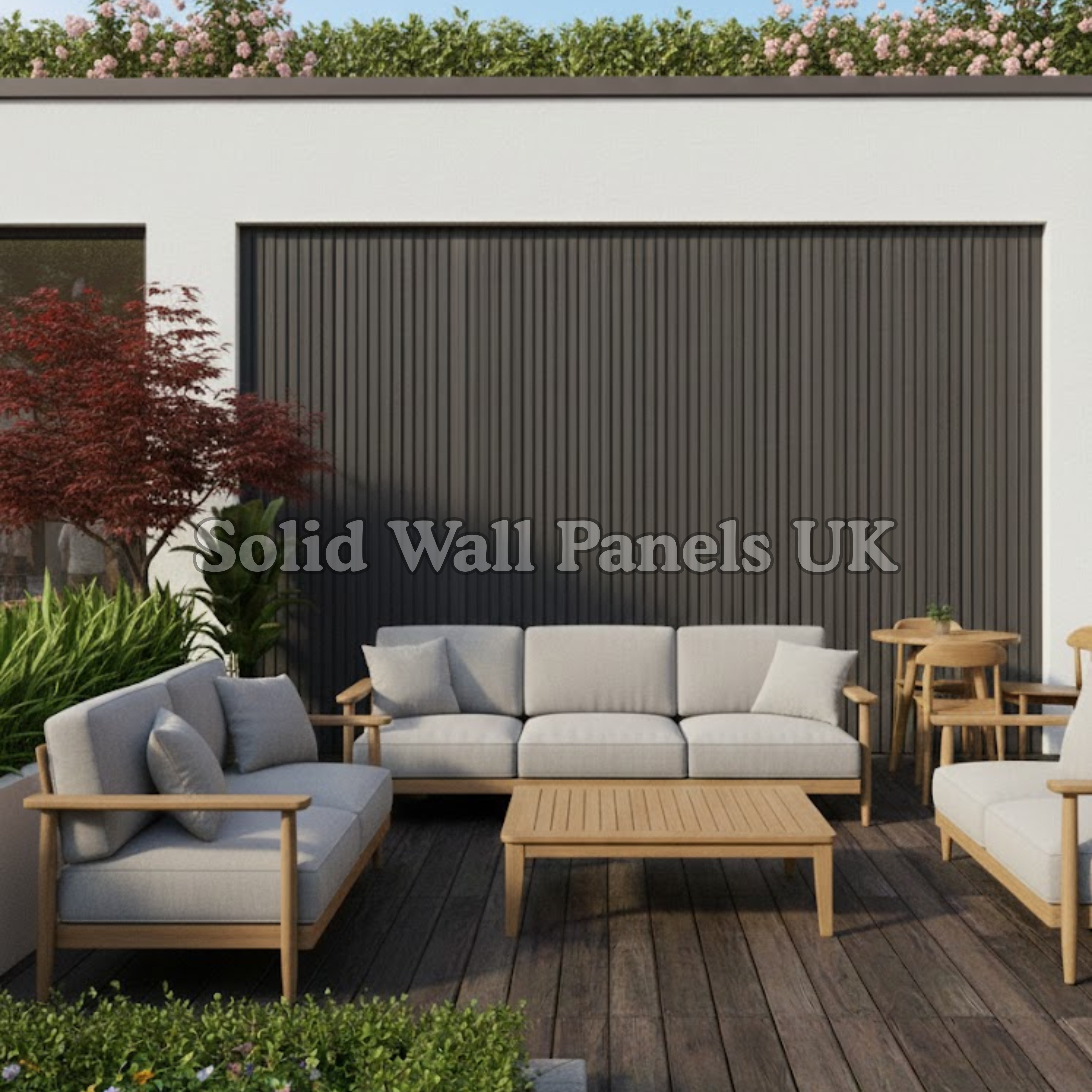 Exterior Outdoor Wall Panels – Grey | Weatherproof Composite Wall Cladding | Solid Wall Panels UK