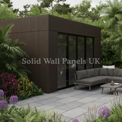 Exterior Outdoor Wall Panels – Dark Brown | Weatherproof Composite Wall Cladding | Solid Wall Panels UK