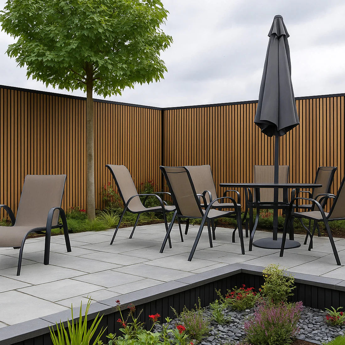 Exterior PVC Wall Panels - Light Oak 180cm or 150cm (4 Pieces)