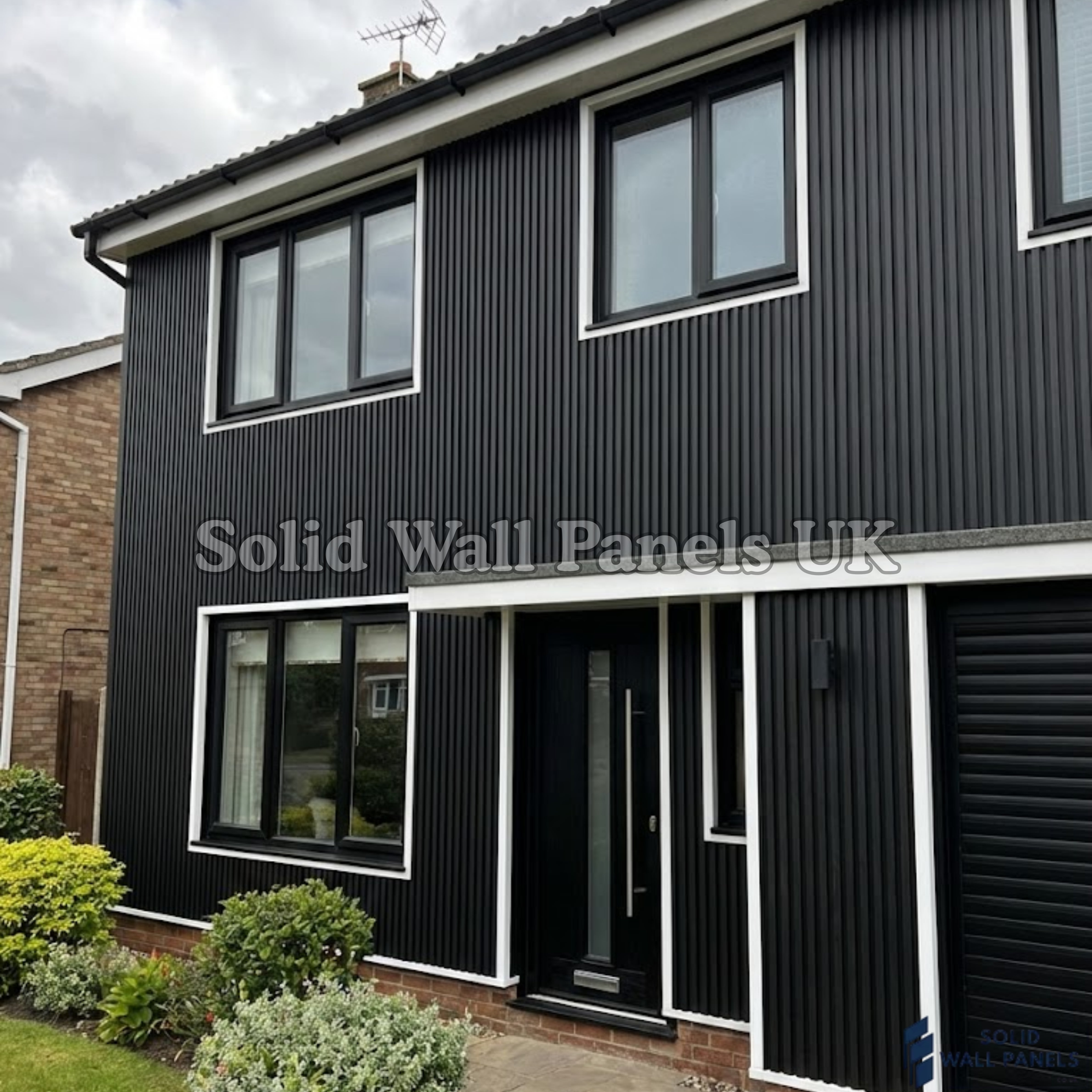Exterior Composite Wall Panels – Black | Weatherproof Outdoor Wall Cladding | Solid Wall Panels UK