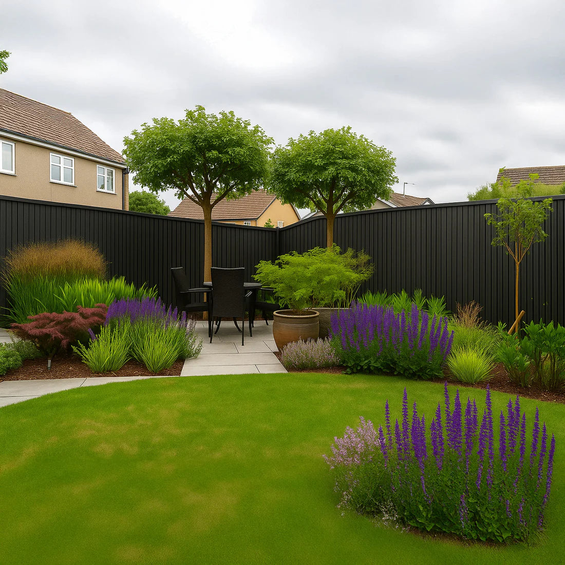 Exterior PVC Wall Panels - Black 180cm or 150cm (4 Pieces)