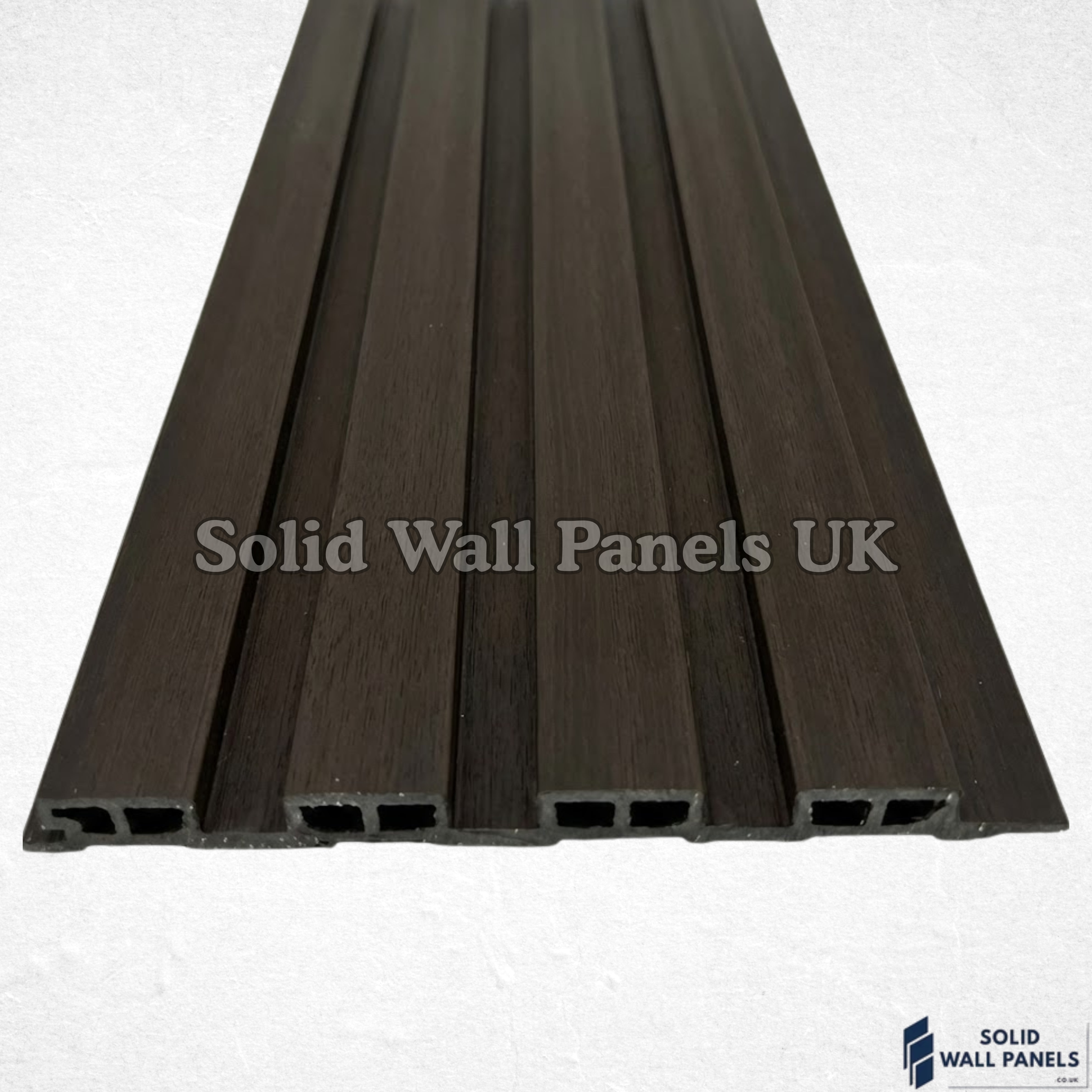 Exterior WPC Wall Panels – Dark Brown | Weatherproof Outdoor Cladding | Solid Wall Panels UK