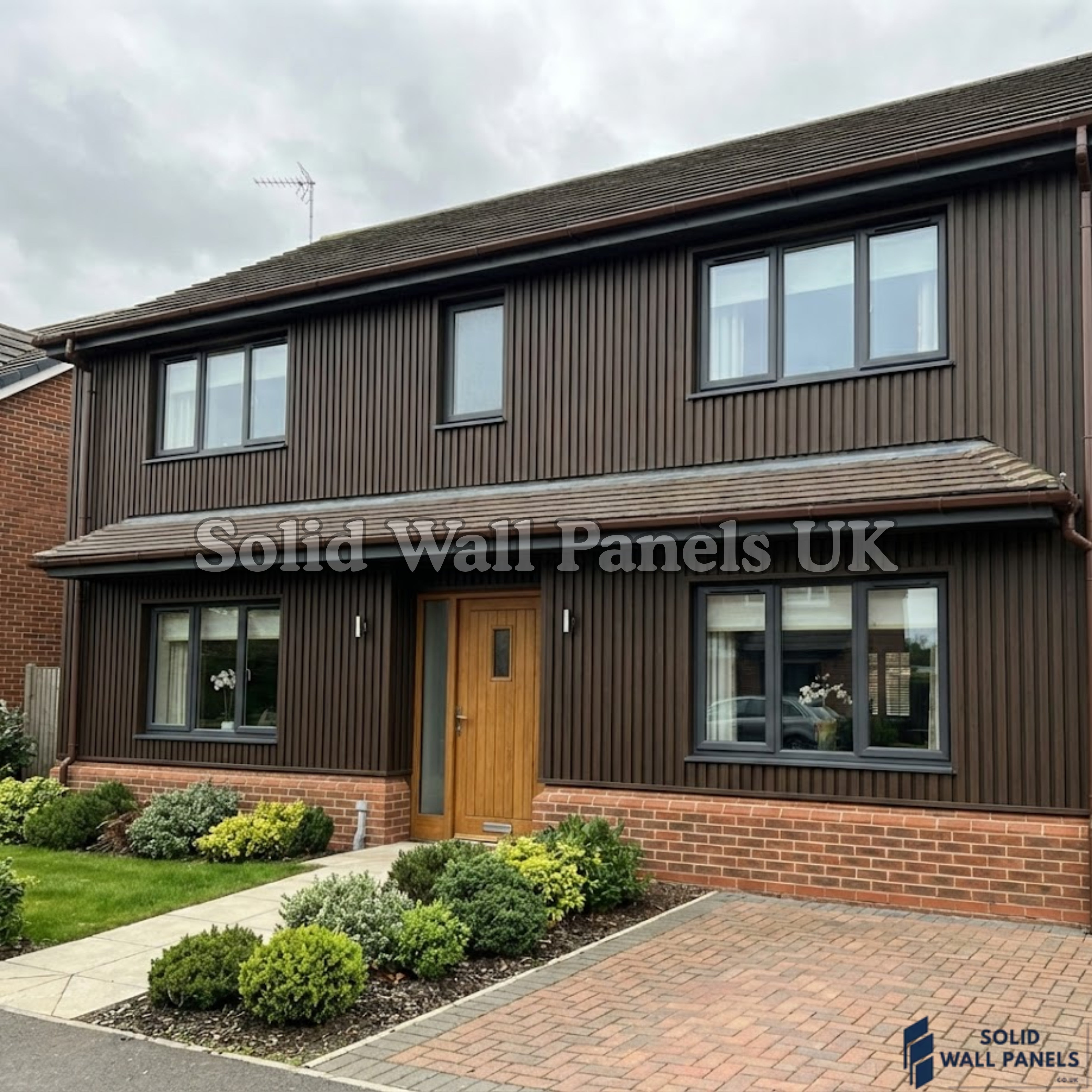Exterior WPC Wall Panels – Dark Brown | Weatherproof Outdoor Cladding | Solid Wall Panels UK