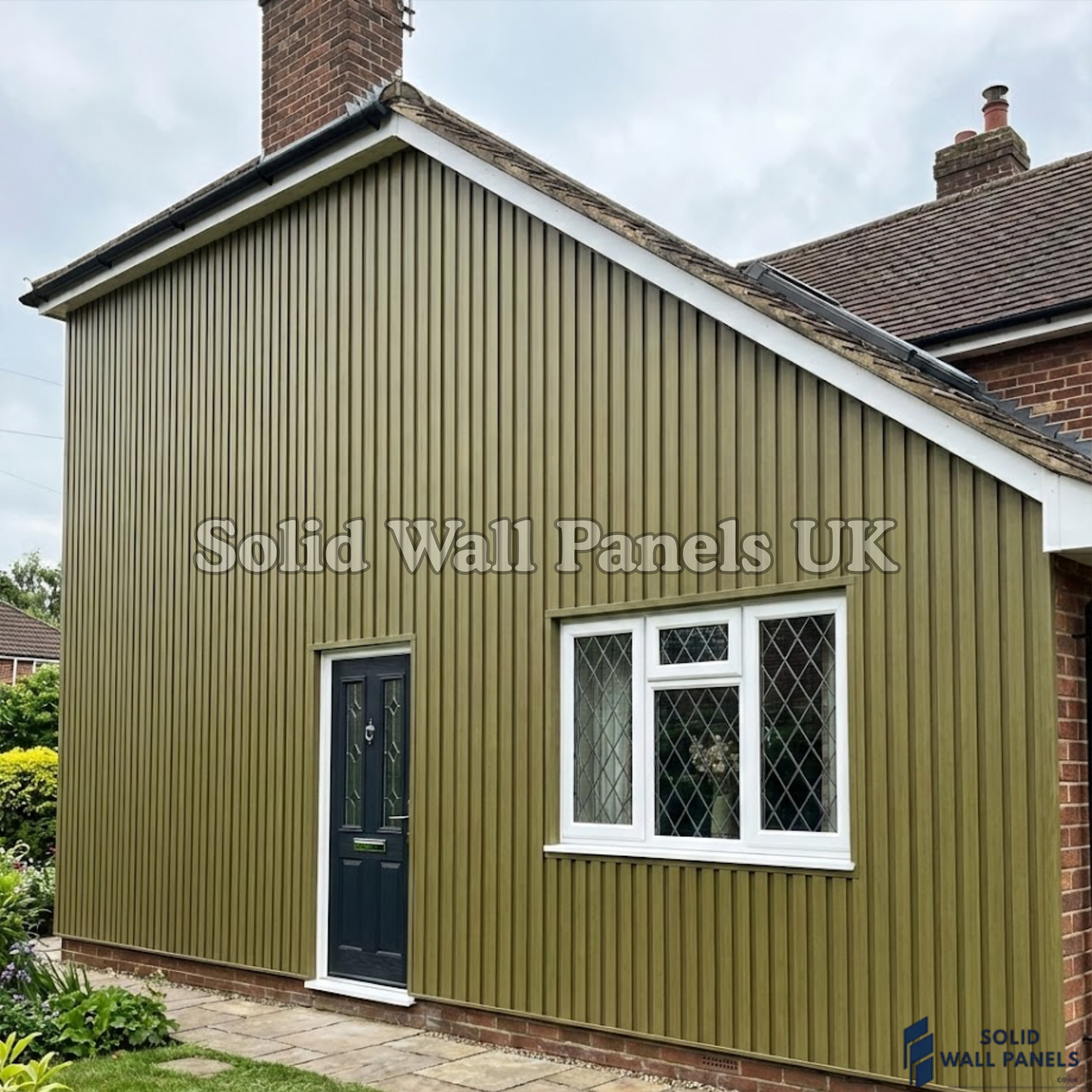 Exterior WPC Wall Panels –  Khaki | Weatherproof Outdoor Wall Cladding | Solid Wall Panels UK