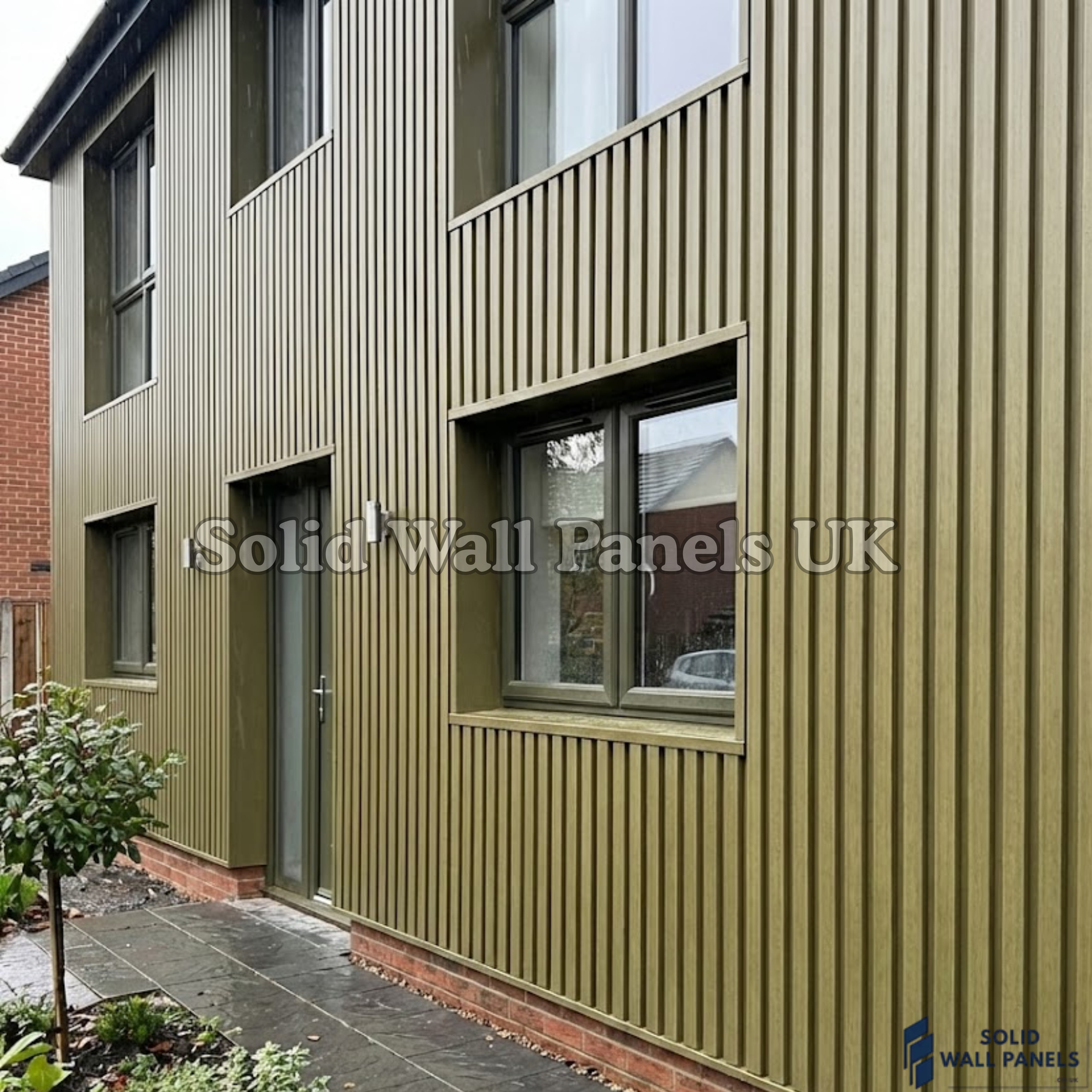 Exterior WPC Wall Panels –  Khaki | Weatherproof Outdoor Wall Cladding | Solid Wall Panels UK